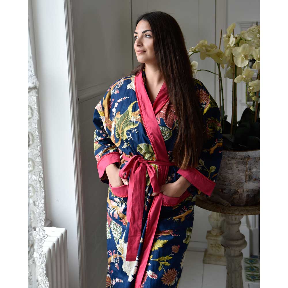 Blue Carnation Dressing Gown