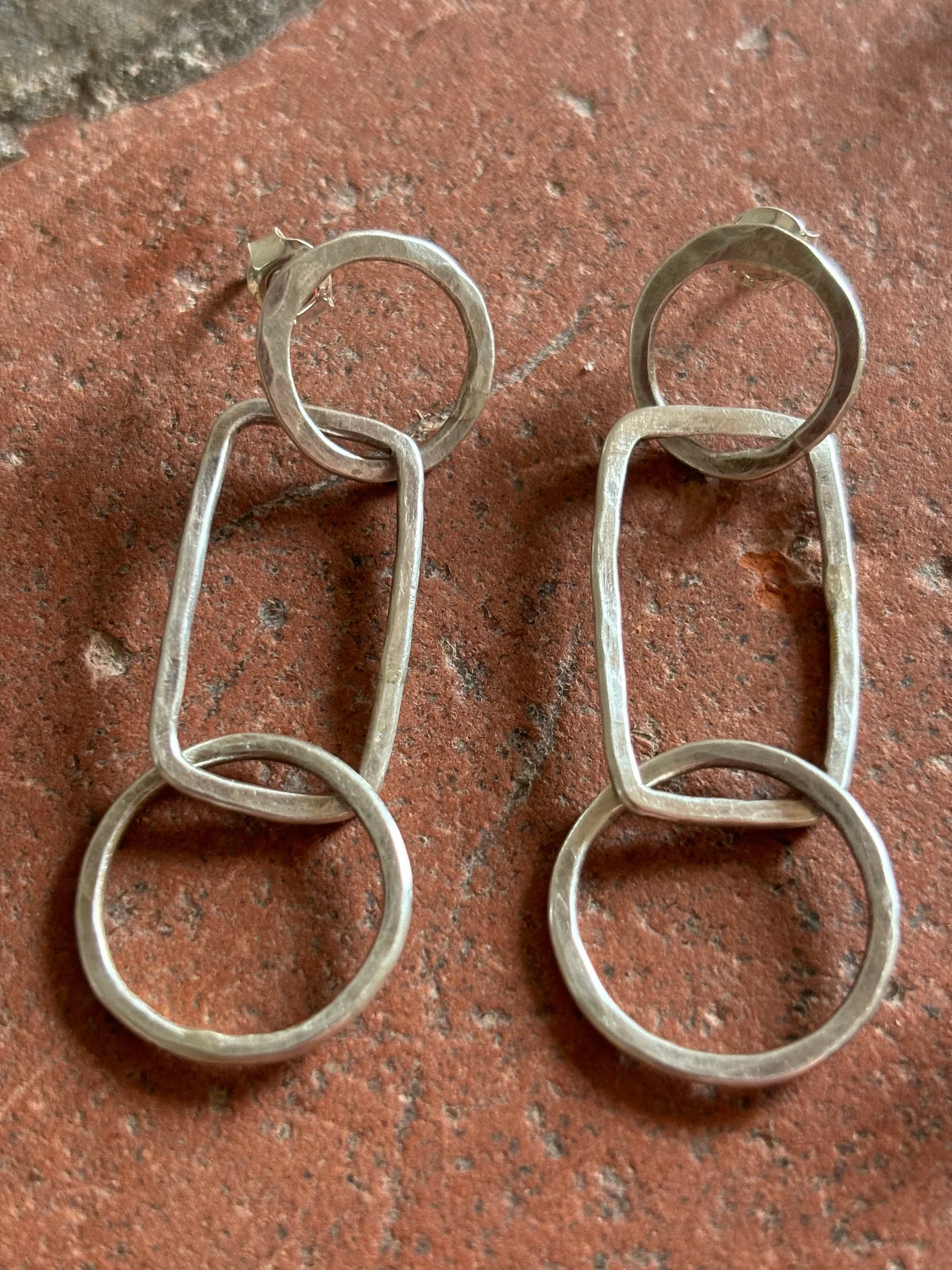 Geometric Silver Earrings