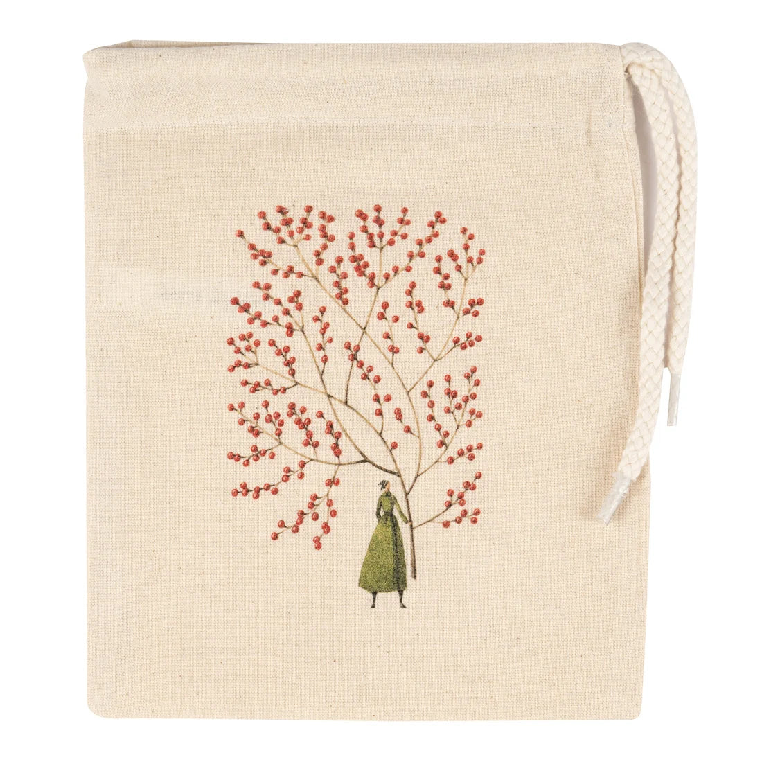 Laura Stoddart Red Berries Christmas Drawstring Gift Bag – Mini