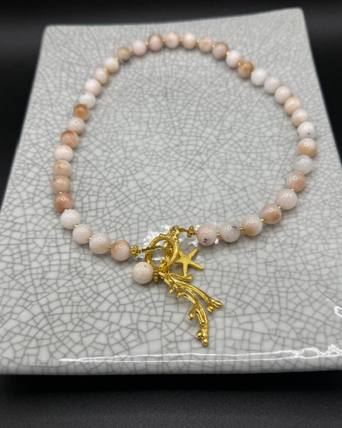 Pale Pink Semi Precious Stone Necklace