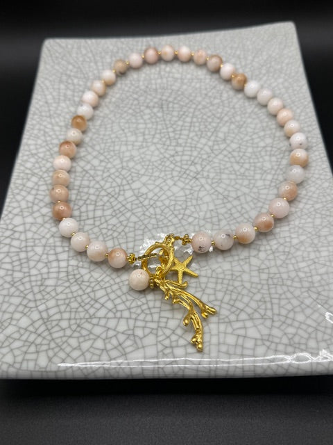 Pale Pink Semi Precious Stone Necklace