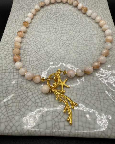 Pale Pink Semi Precious Stone Necklace