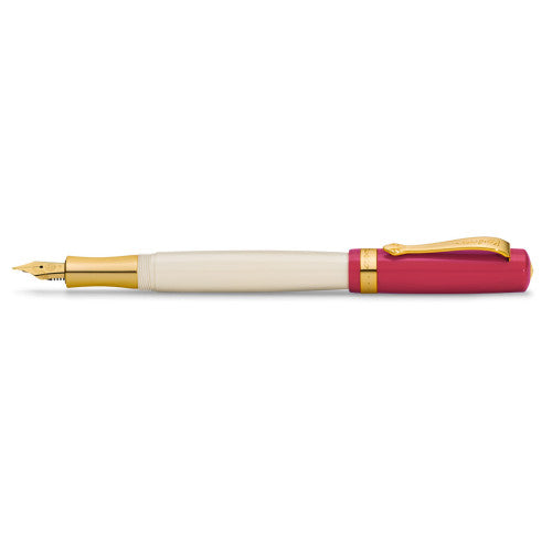 Kaweco Student 30’s Blues Fountain Pen – Red Acrylic & Gold Trim | German Steel Nib