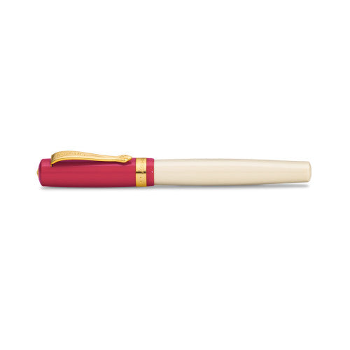 Kaweco Student 30’s Blues Fountain Pen – Red Acrylic & Gold Trim | German Steel Nib