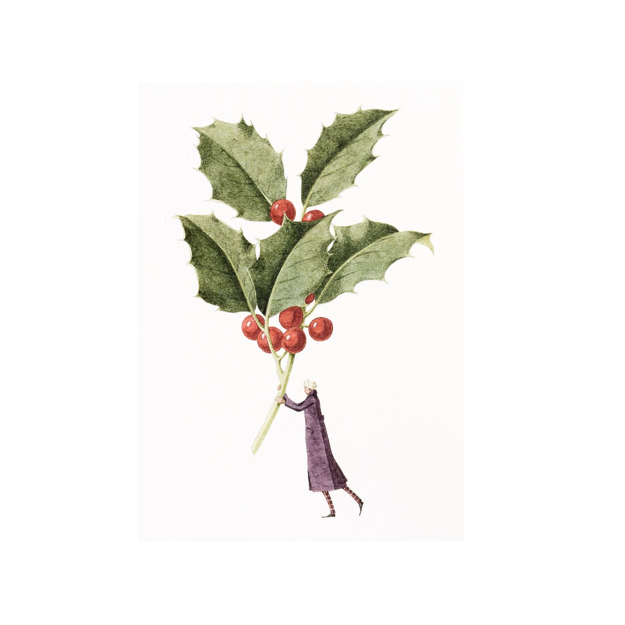 Laura Stoddart Christmas Cards Pack of 10 – Holly and Mistletoe