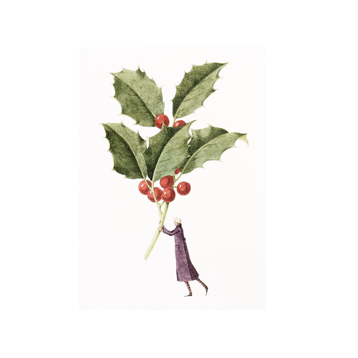 Laura Stoddart Christmas Cards Pack of 10 – Holly and Mistletoe