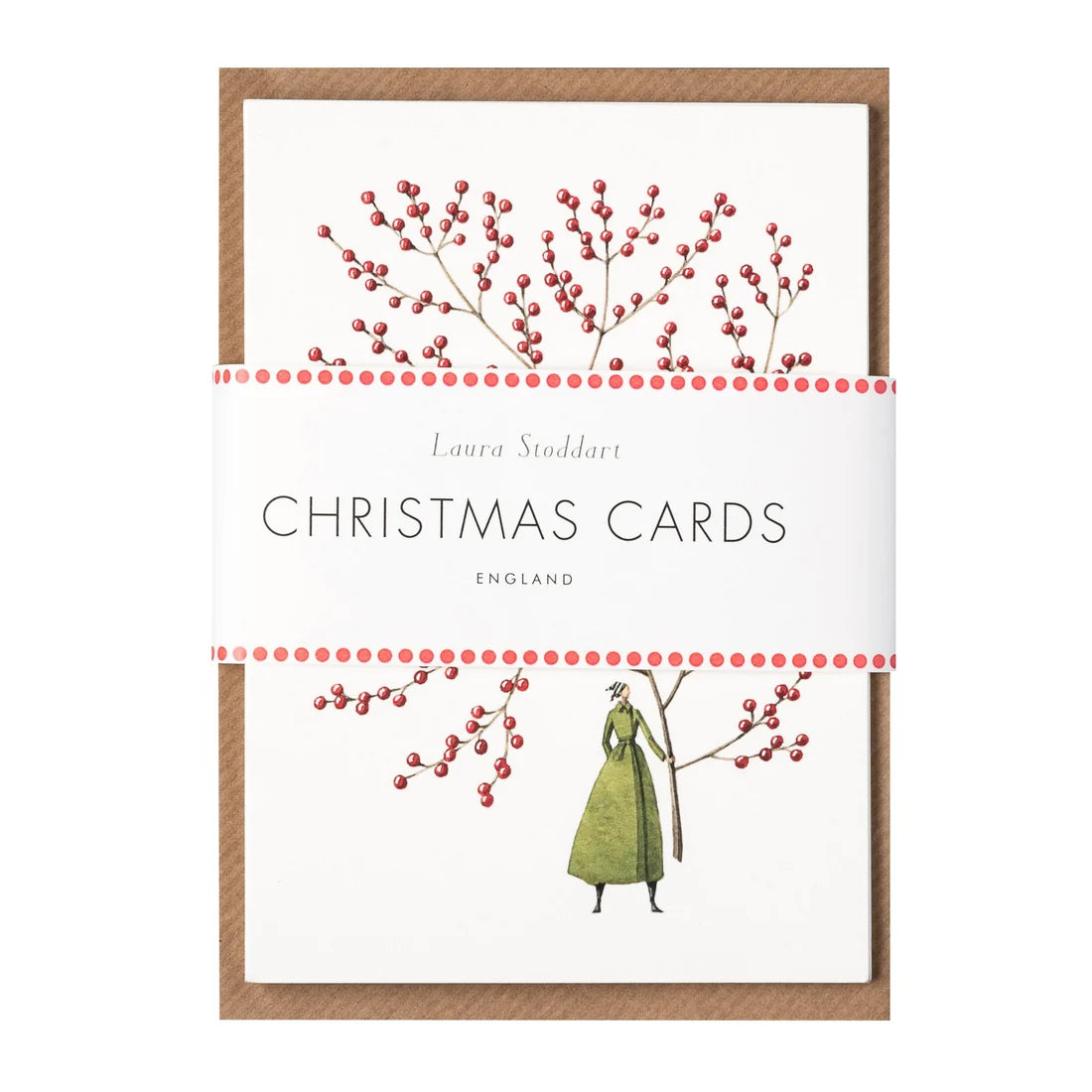 Laura Stoddart Red Berries Christmas Cards Pack of 10