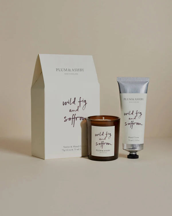 Wild Fig & Saffron Votive & Hand Cream Duo Gift Set