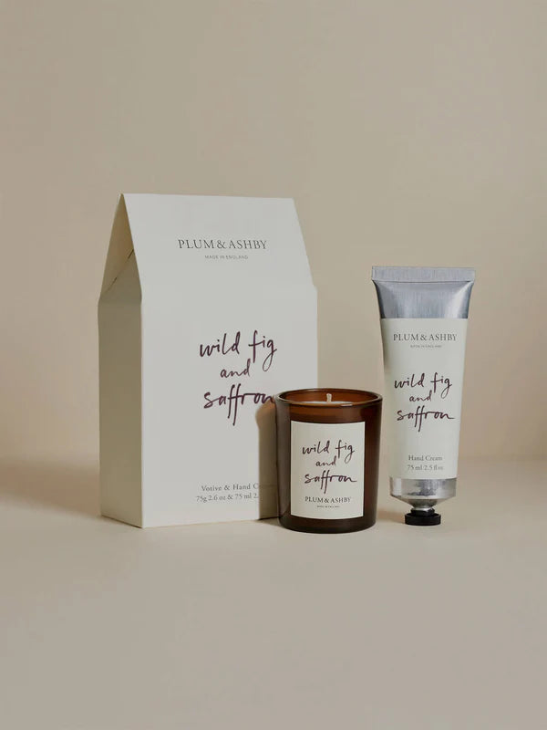 Wild Fig & Saffron Votive & Hand Cream Duo Gift Set