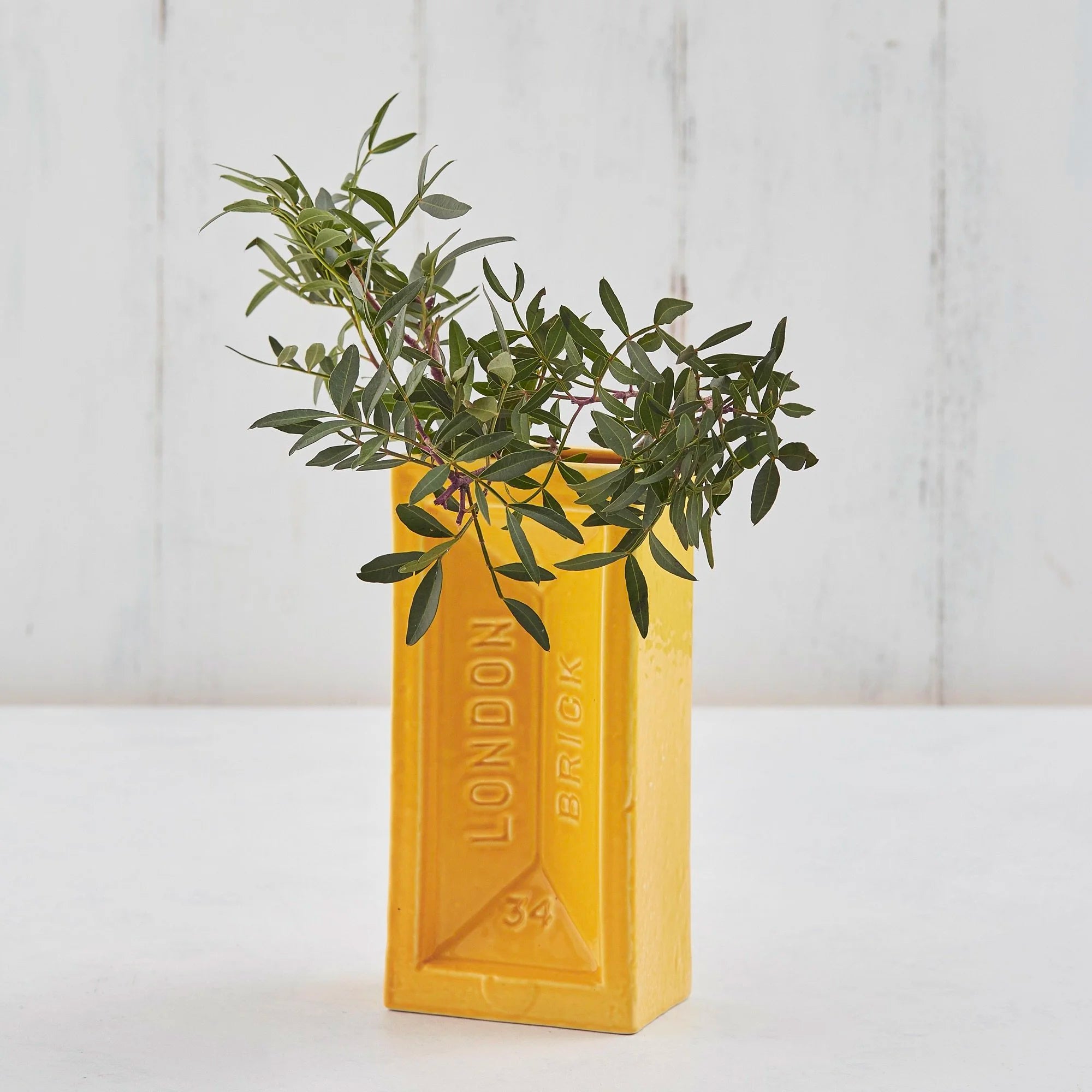 Decorative London Brick Vase – Yellow Finish