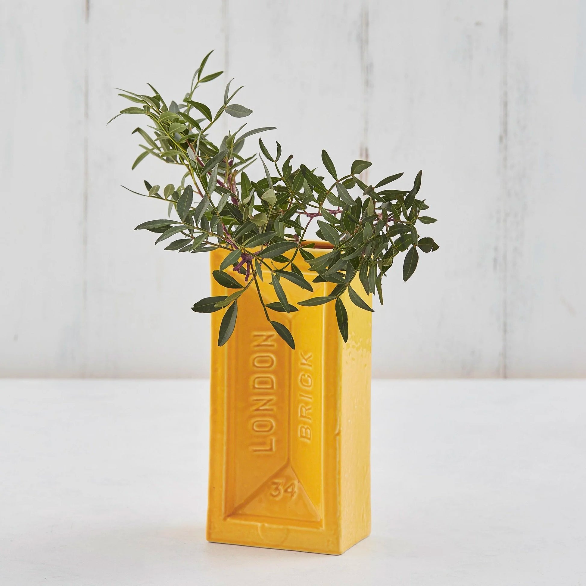 Decorative London Brick Vase – Yellow Finish