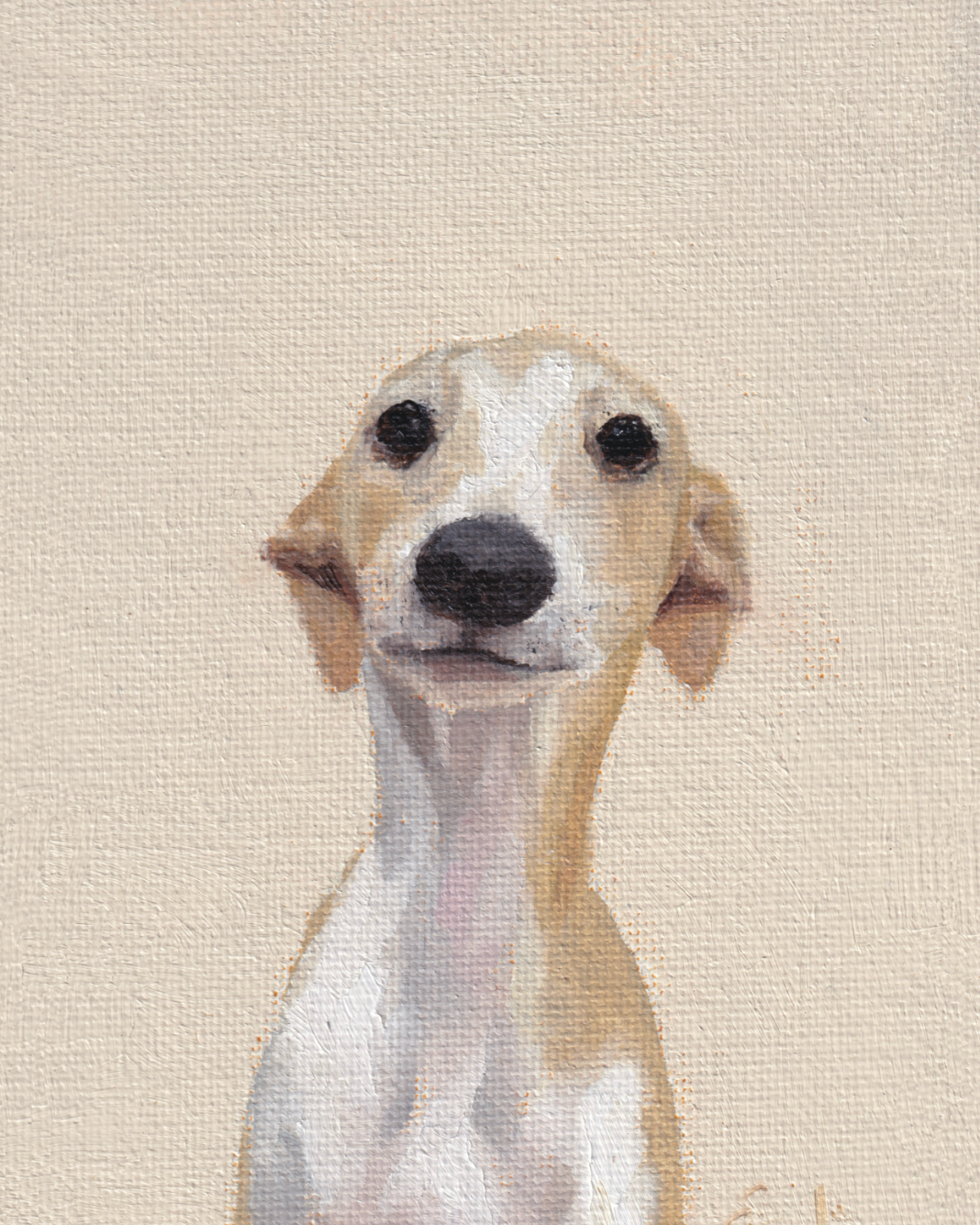 Whippet Greetings Card 6 x 4 by Emeline Watchorn
