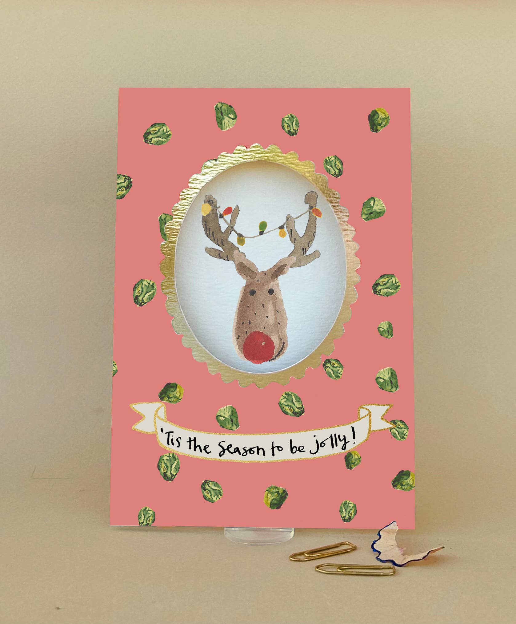 ’Tis the Season to Be Jolly Reindeer Christmas Card