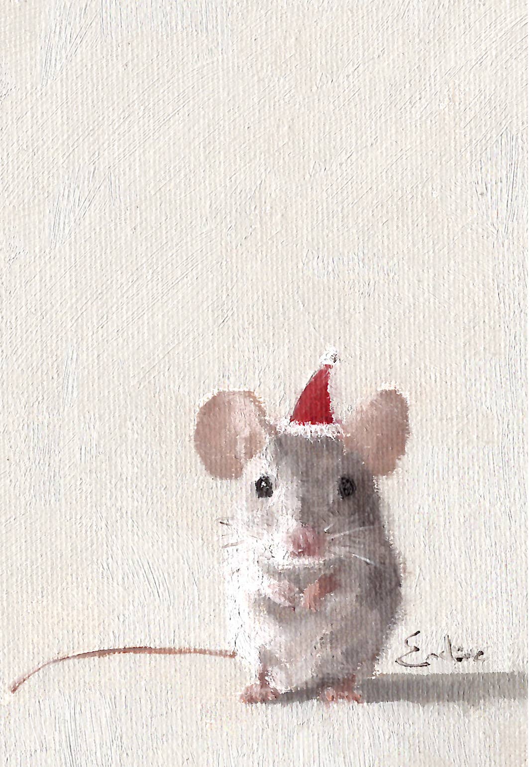 Christmas Mouse Greetings Card A7 by Emeline Watchorn