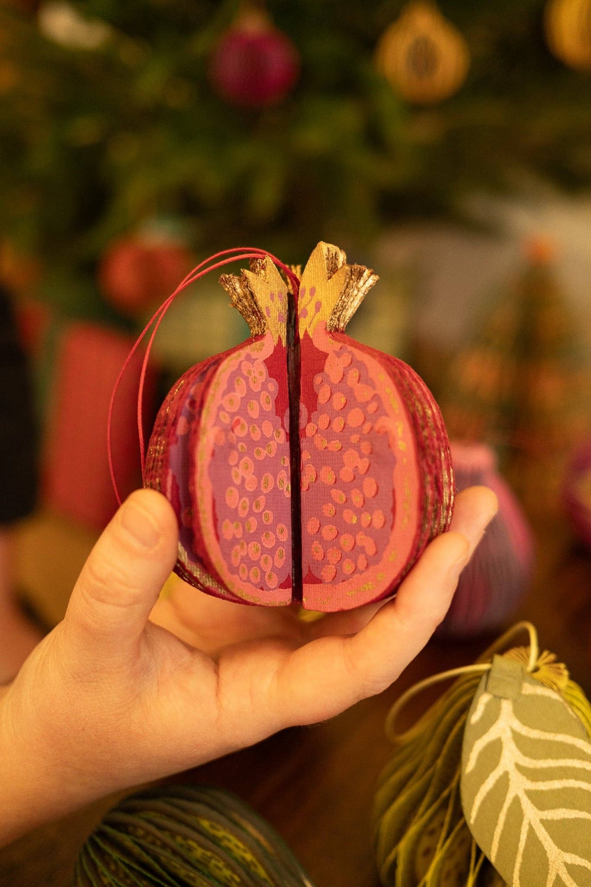 Pomegranate Honeycomb Paper Christmas Decoration