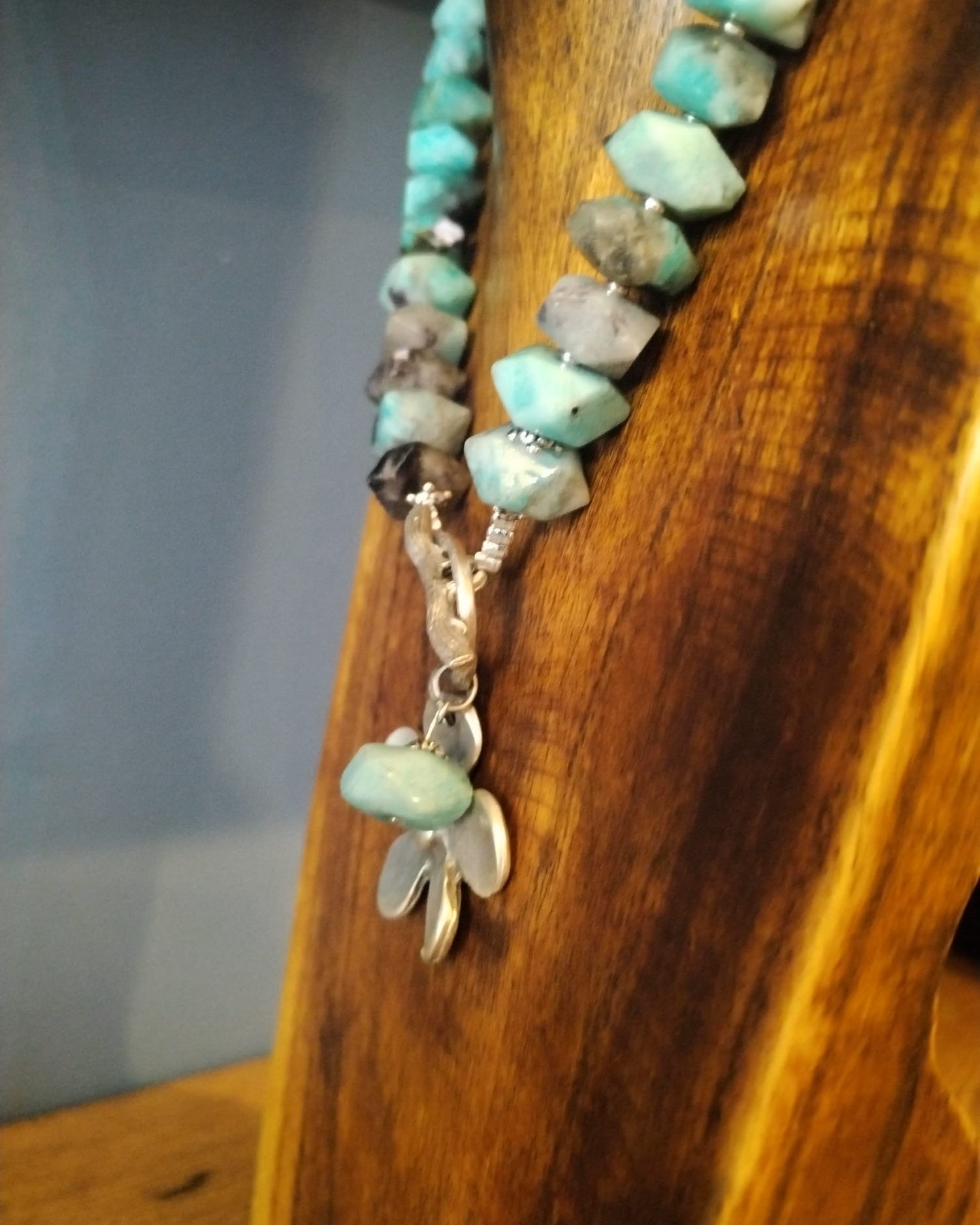 Apatite Necklace With Silver Flower Charm