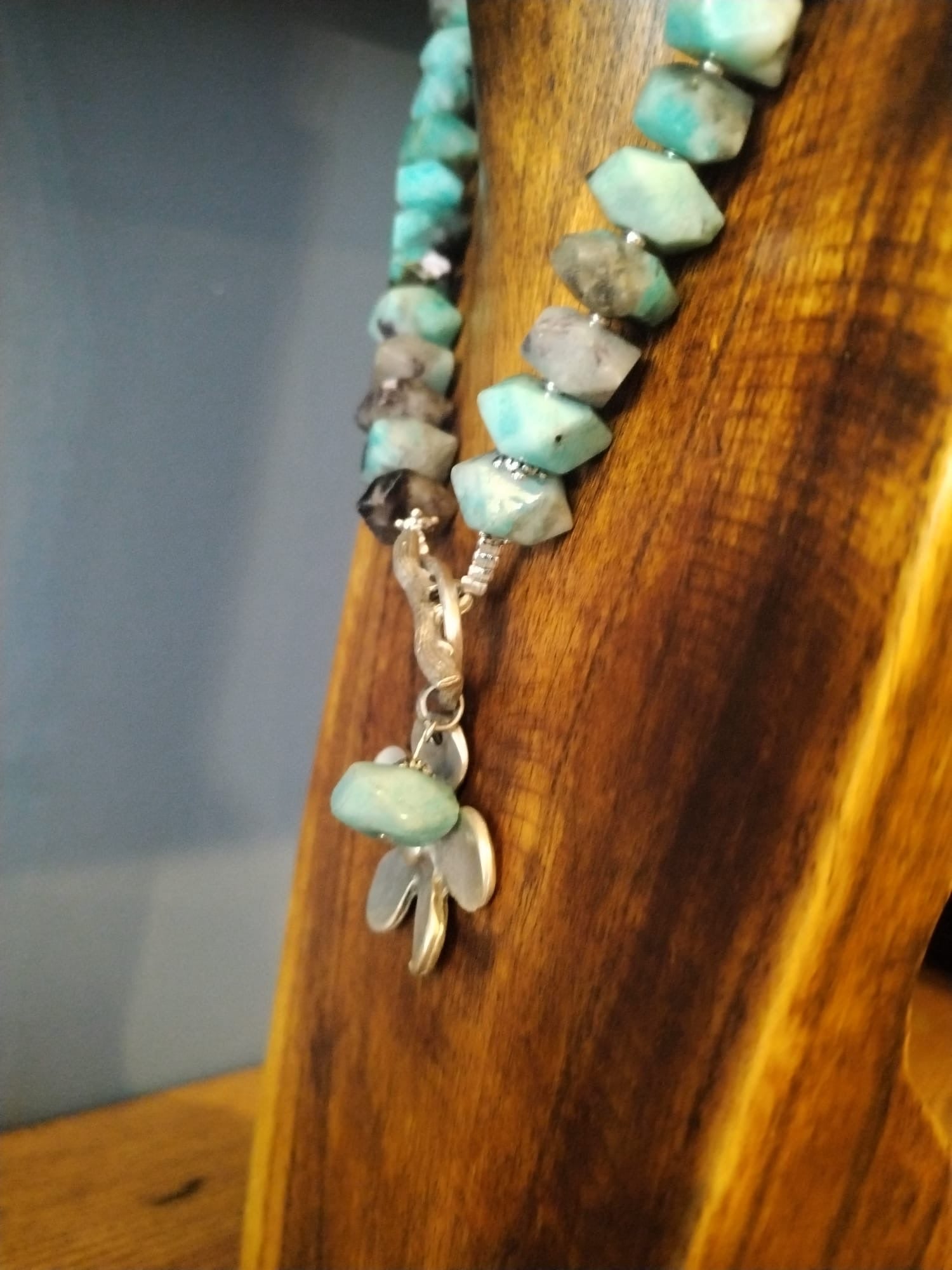 Apatite Necklace With Silver Flower Charm