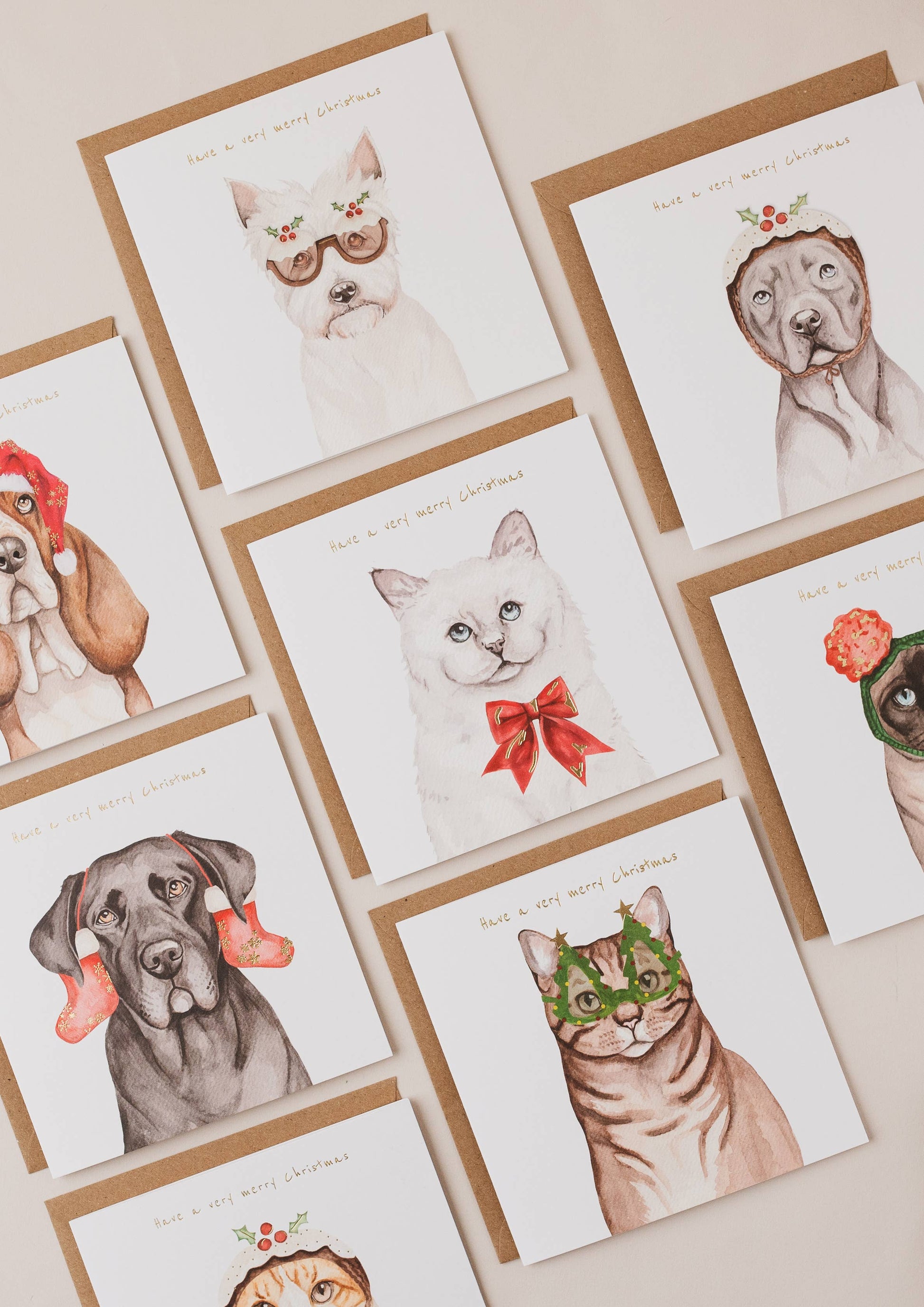 Burmese Cat Christmas Card with Woolly Hat by Lil Wabbit
