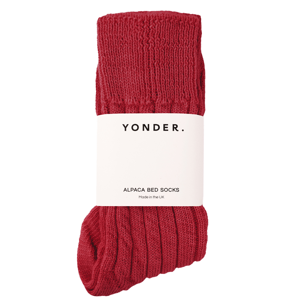 Berry Red Alpaca Bed Socks