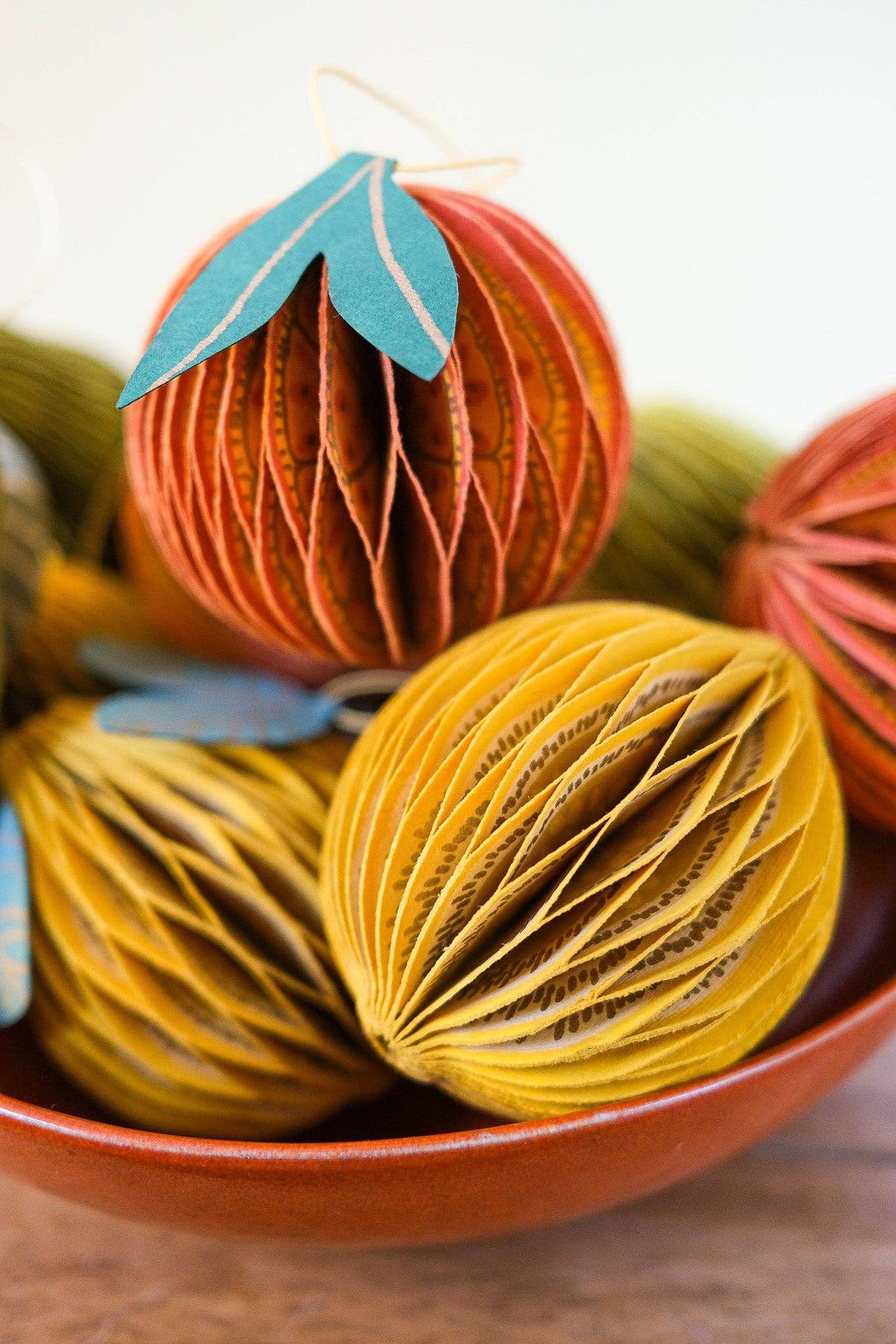 Orange Honeycomb Paper Christmas Decoration