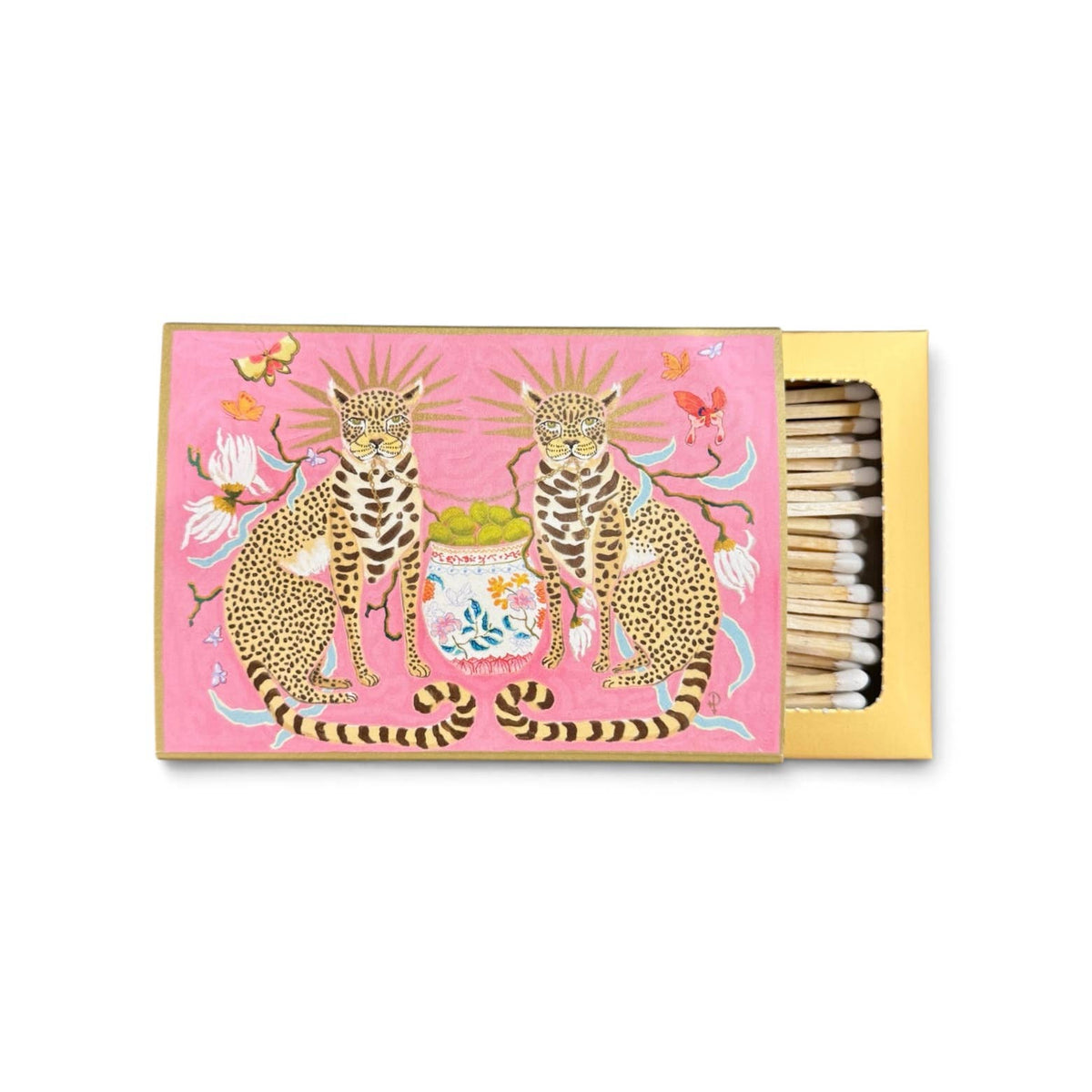 Two Crowned Leopards Luxury Matchbox