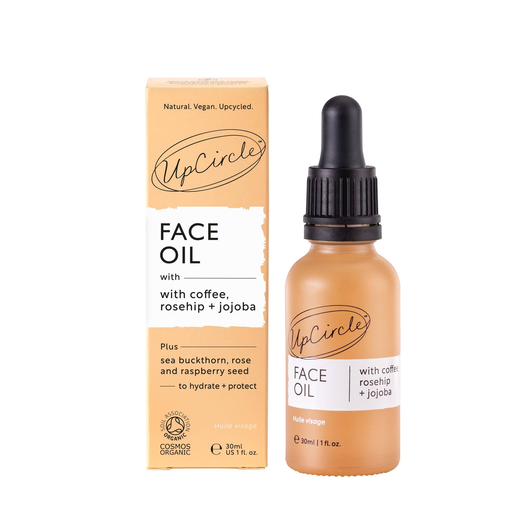 Collagen Boosting Vegan Organic Coffee + Rosehip Face Oil: 30ml