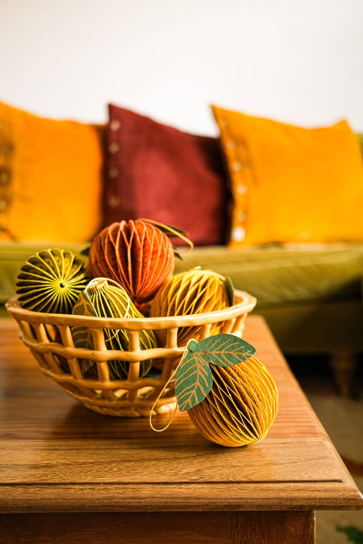 Lemon Honeycomb Paper Christmas Decoration