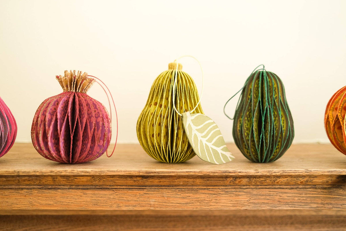 Pomegranate Honeycomb Paper Christmas Decoration