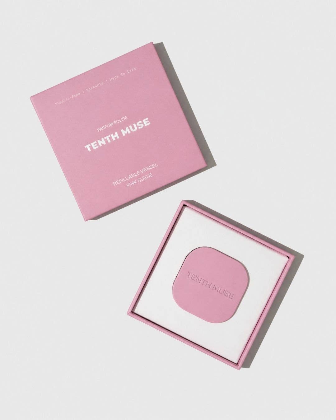 Refillable Solid Perfume Vessel Pink Suede - Tenth Muse