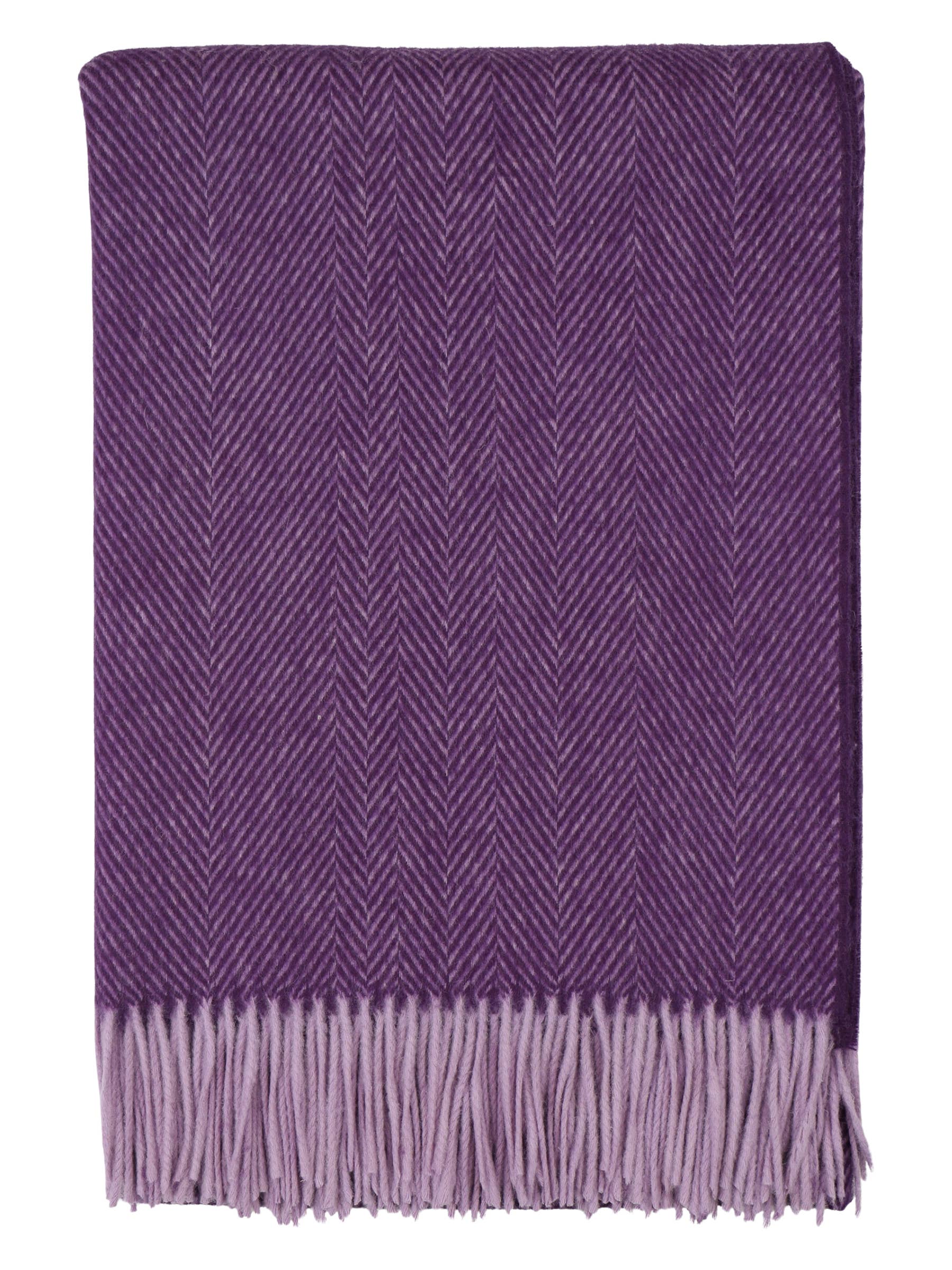 Variegated Herringbone Merino Wool Throw in Purple by Bronte by Moon