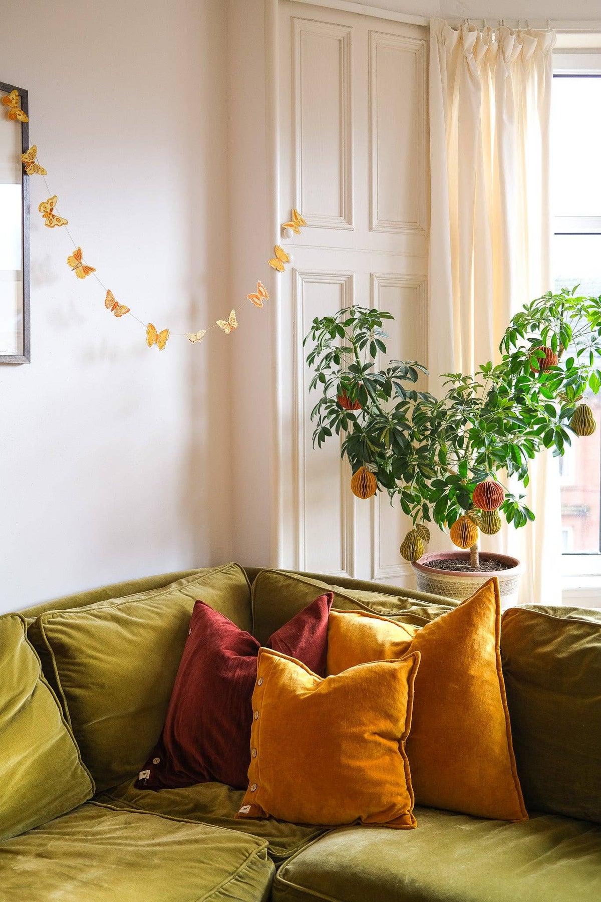 Orange Honeycomb Paper Christmas Decoration