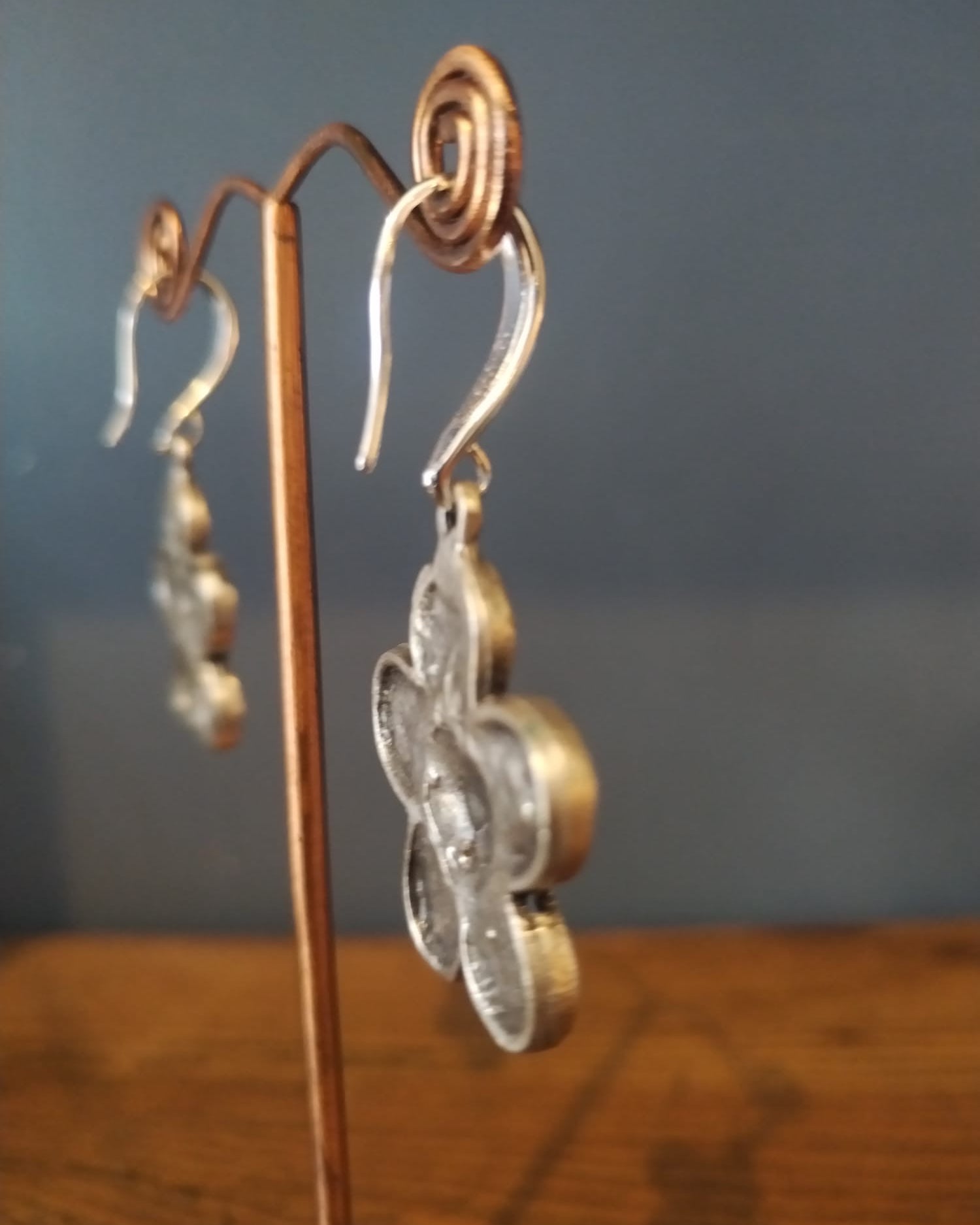 Handmade Pretty Silver Flower Drop Earrings by Diana in Bristol