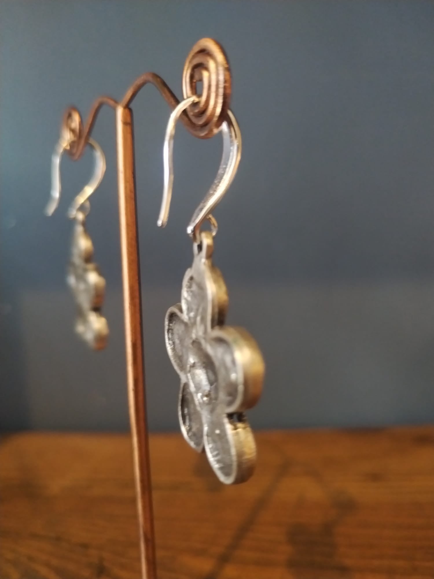 Handmade Pretty Silver Flower Drop Earrings by Diana in Bristol