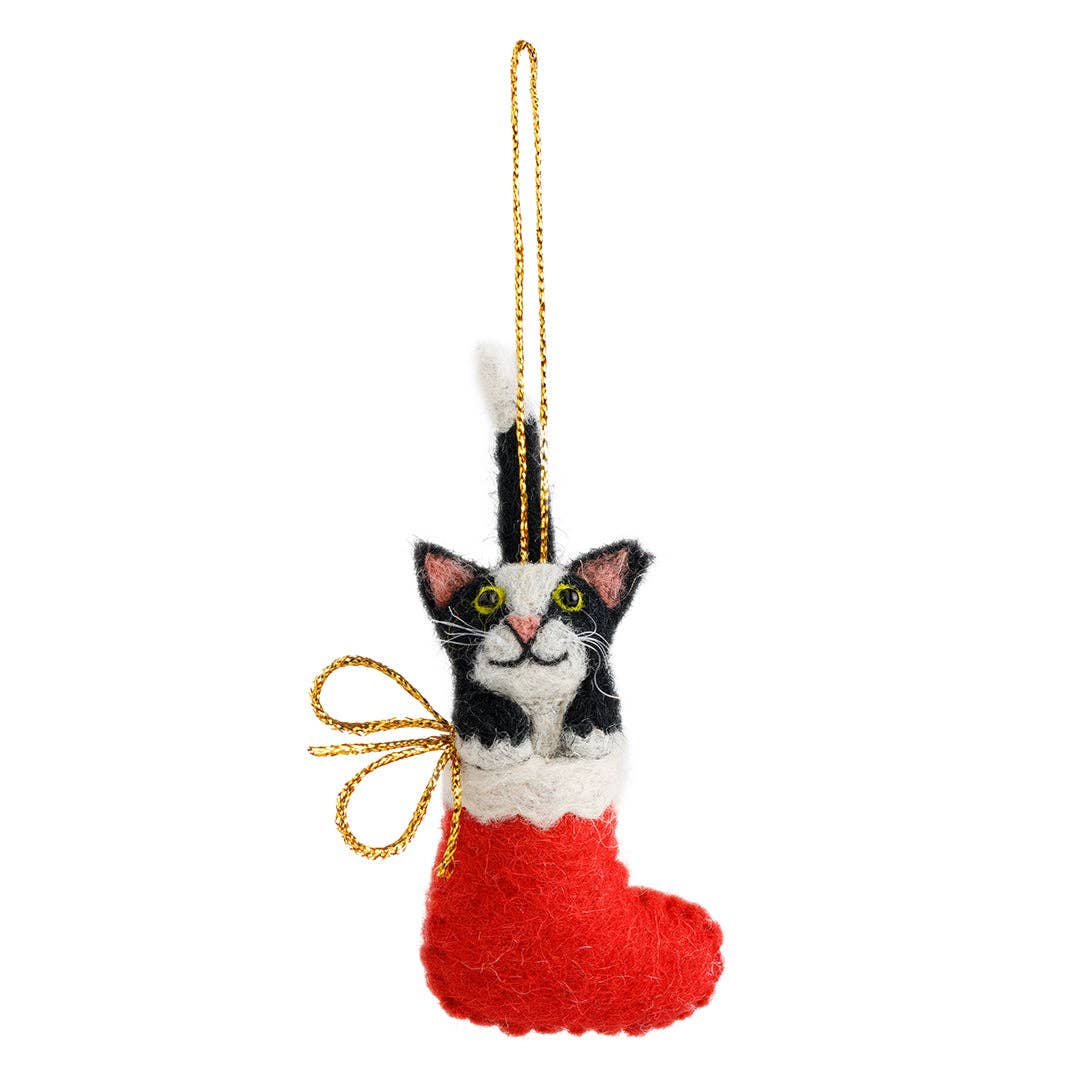 Clarence Cat Felt Christmas Decoration