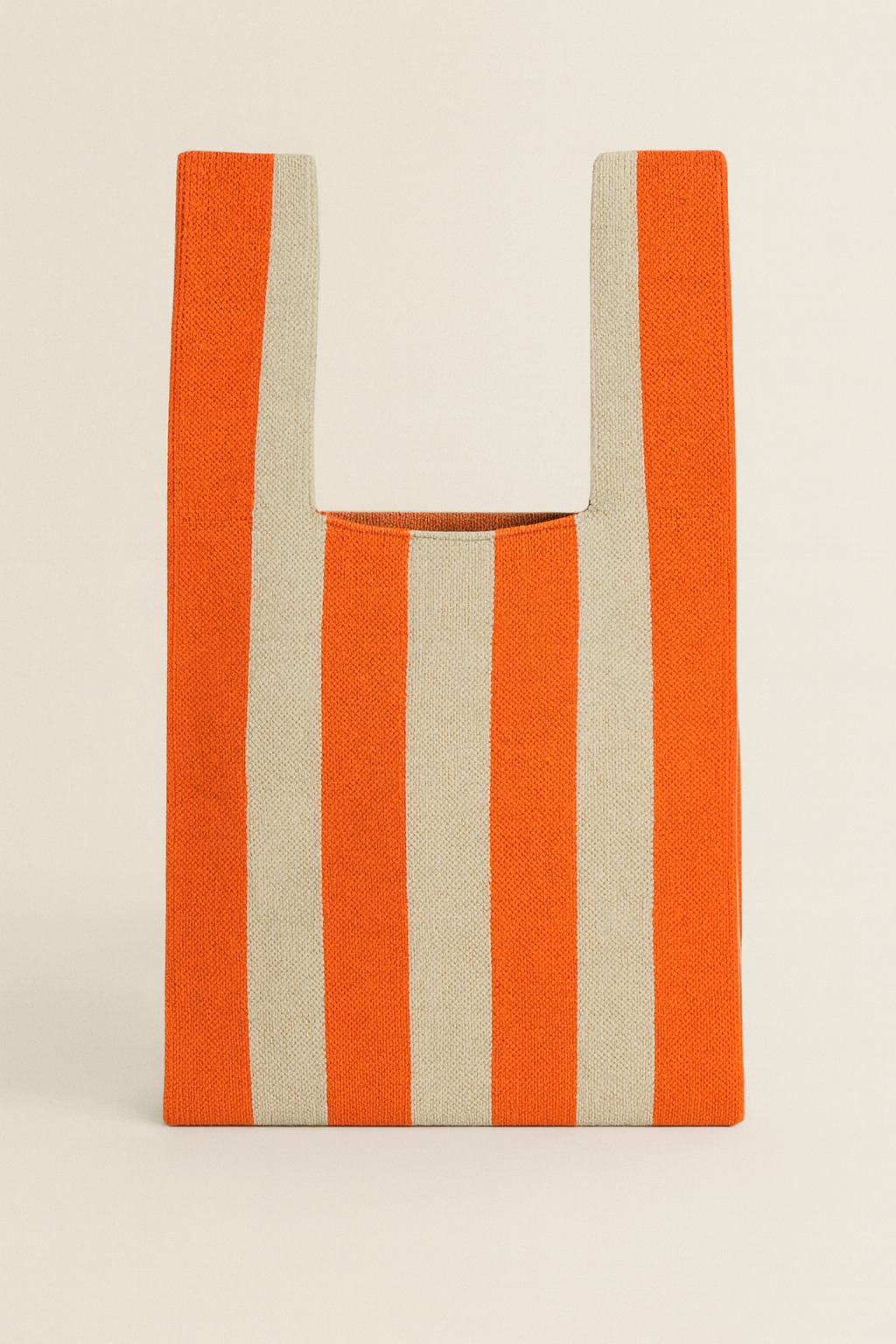 Black and Cream Striped Knitted Tote Bag by Tokii