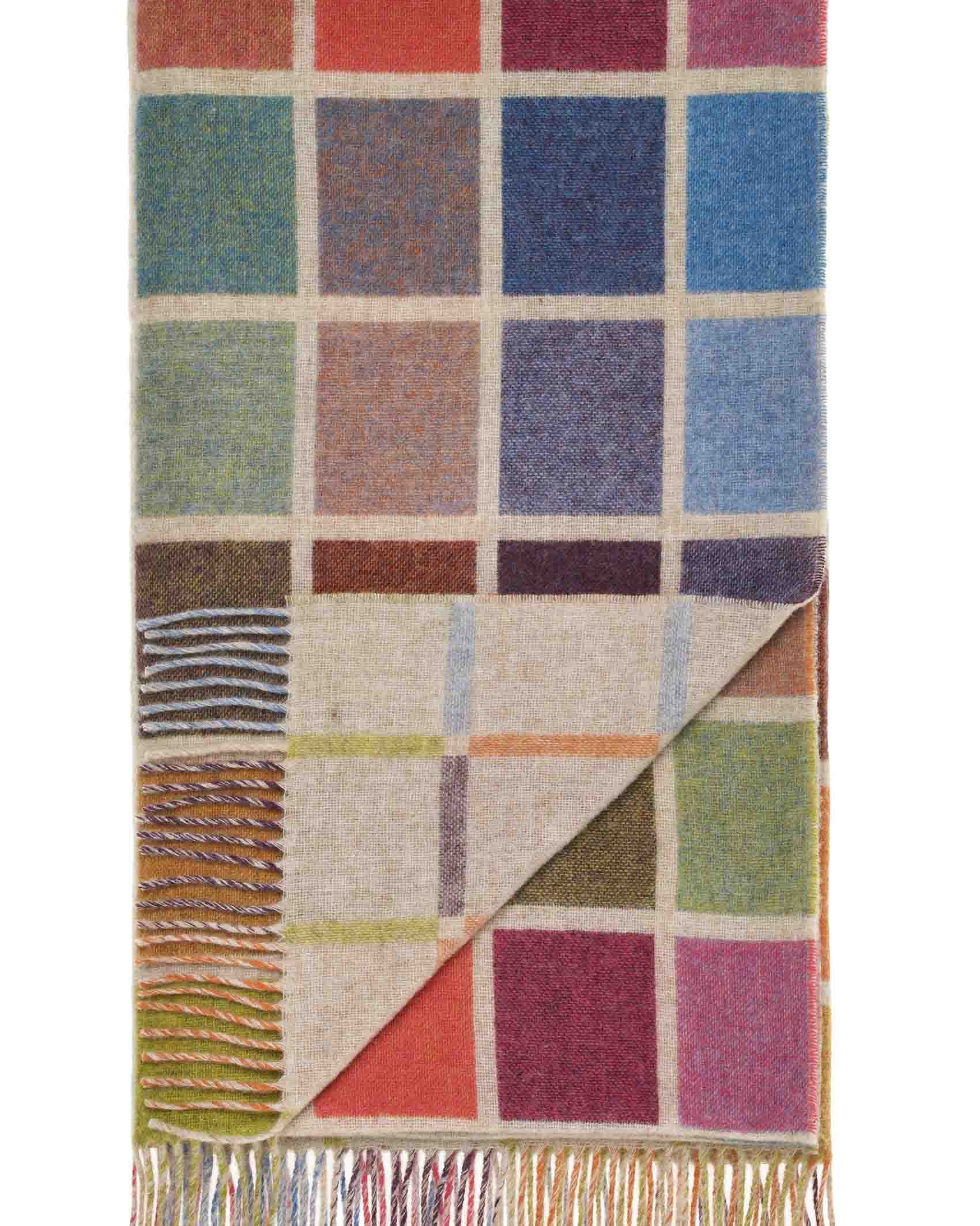 Multi Block Merino Wool Throw in Multi by Bronte Moon