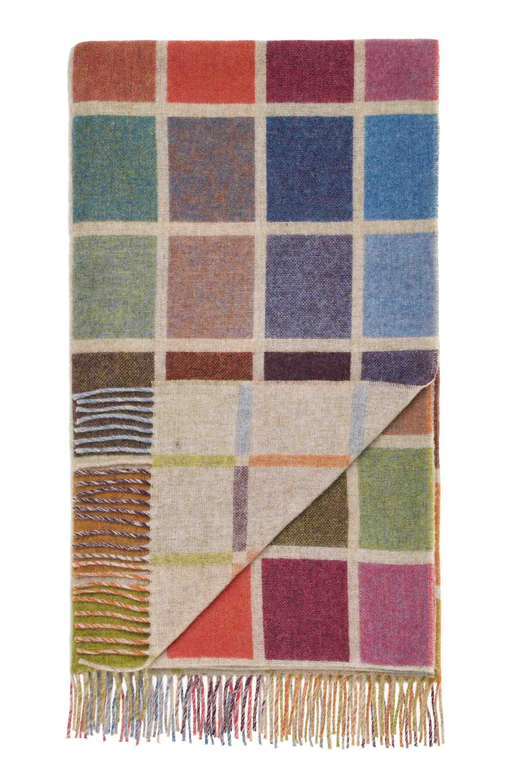 Multi Block Merino Wool Throw in Multi by Bronte Moon