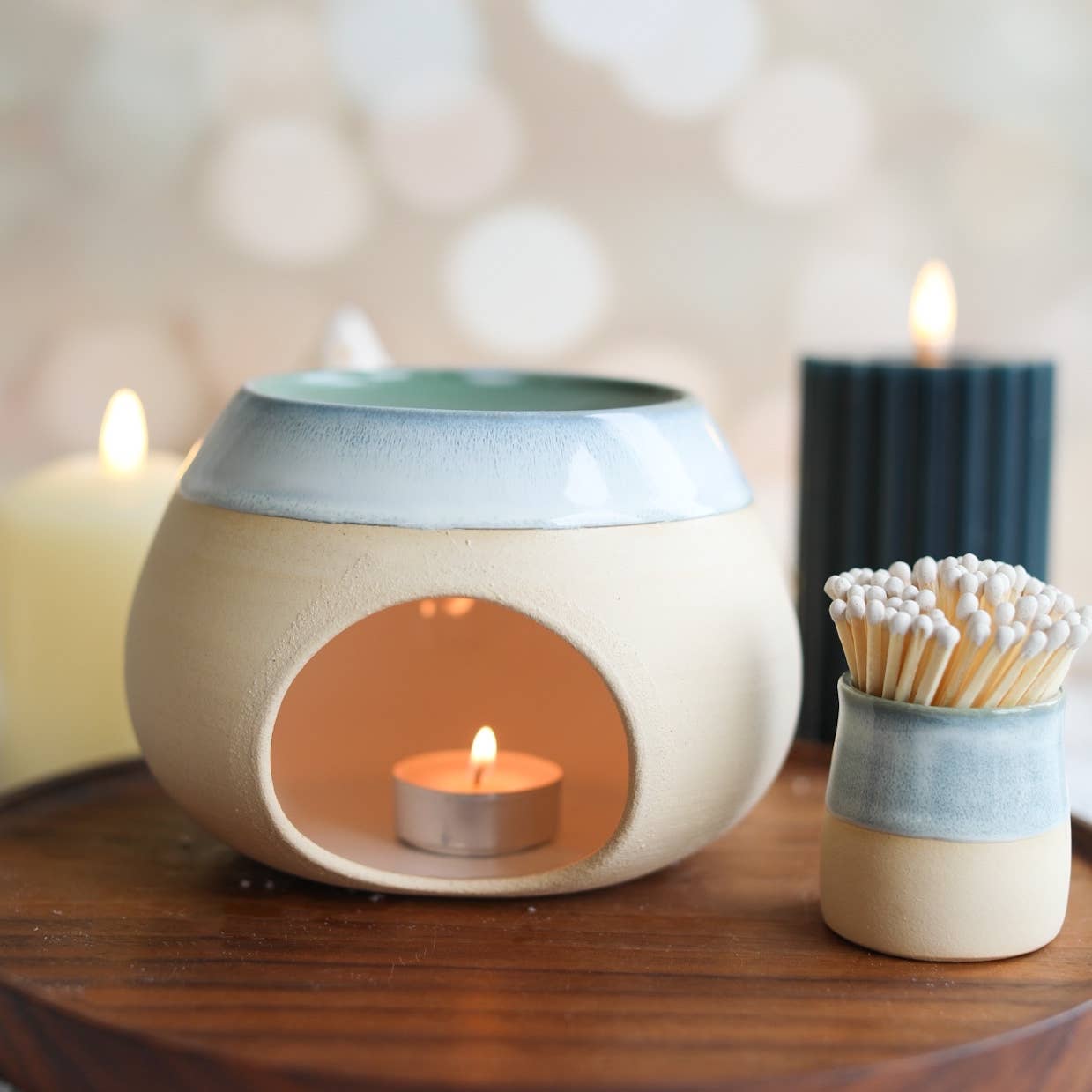 Heather Purple Ceramic Wax Melt Burner hand made