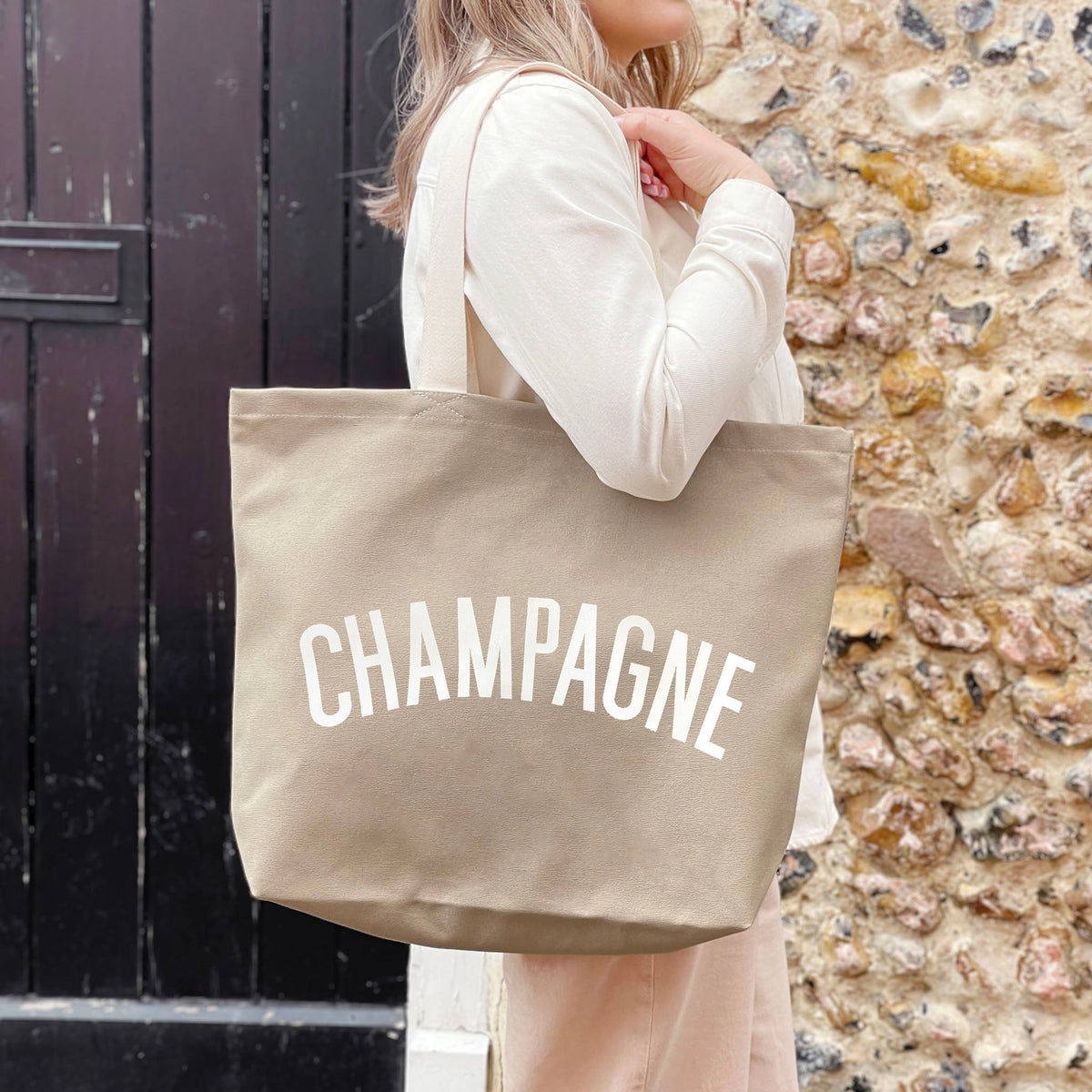 Champagne Stone Canvas Tote Bag