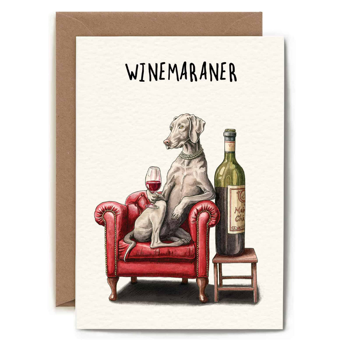 Winemaraner Weimaraner Funny Greetings Card