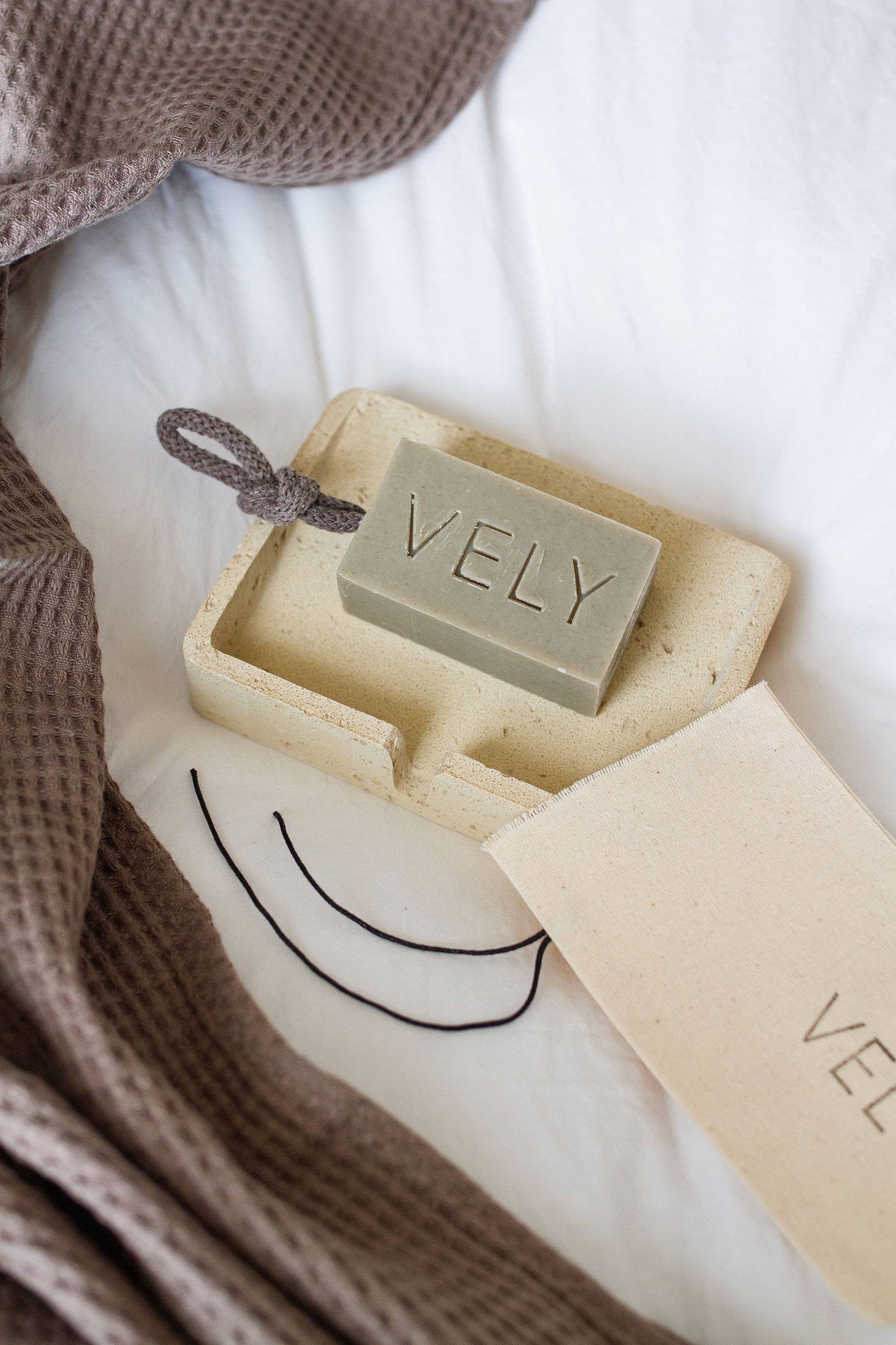 Natural Eucalyptus, Lavender and Dead Sea Clay Soap on a Rope Sea Meditation