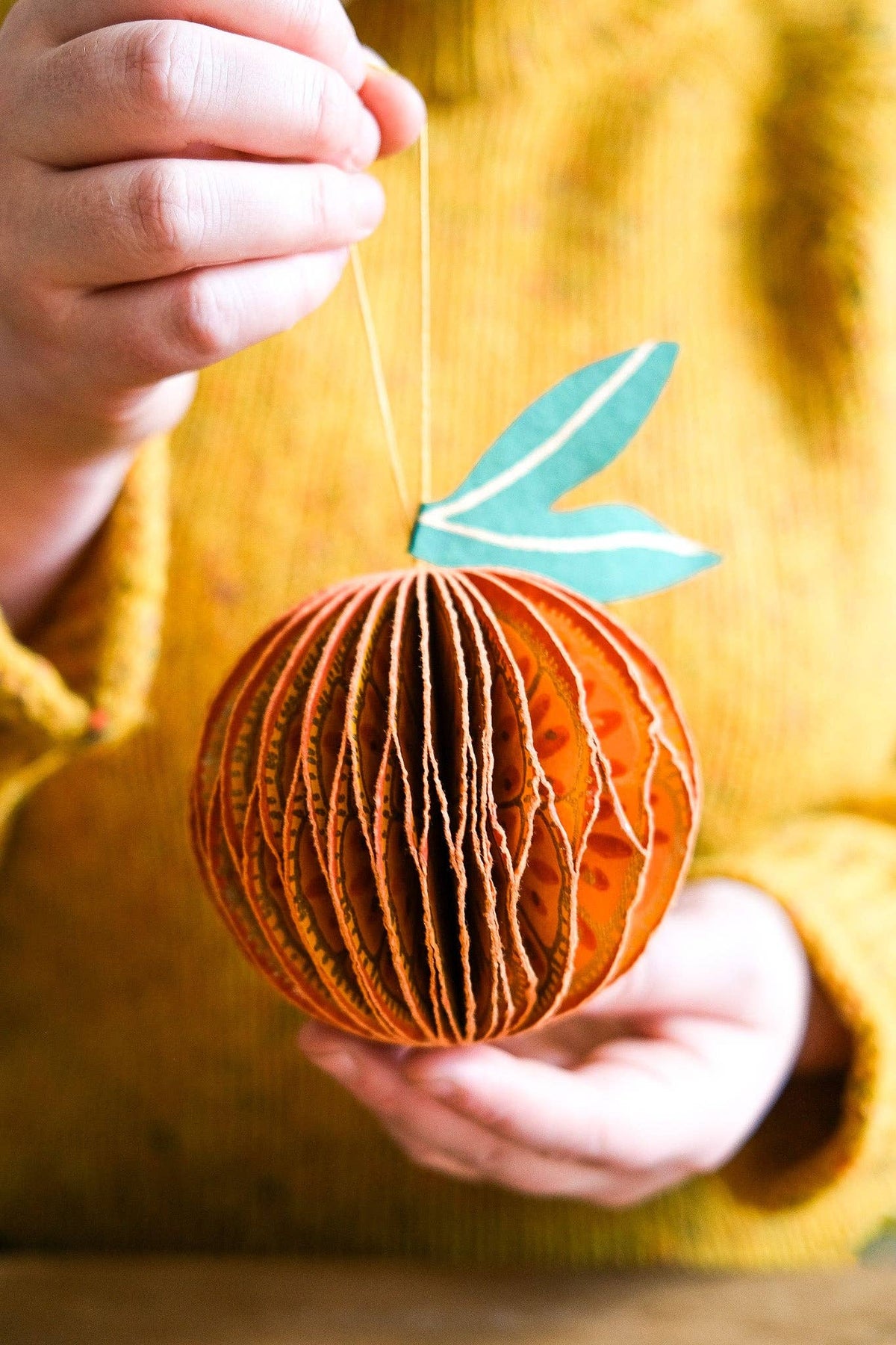 Orange Honeycomb Paper Christmas Decoration