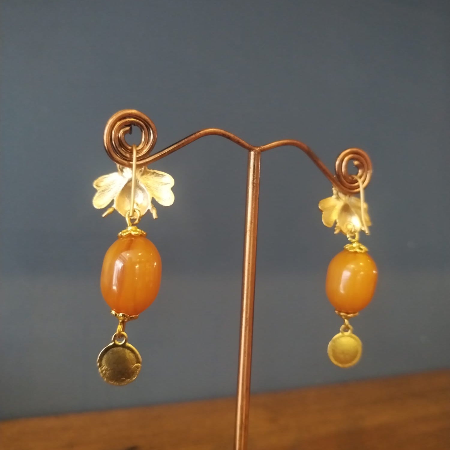 Honey Bee Drop Earrings Handmade in Bristol