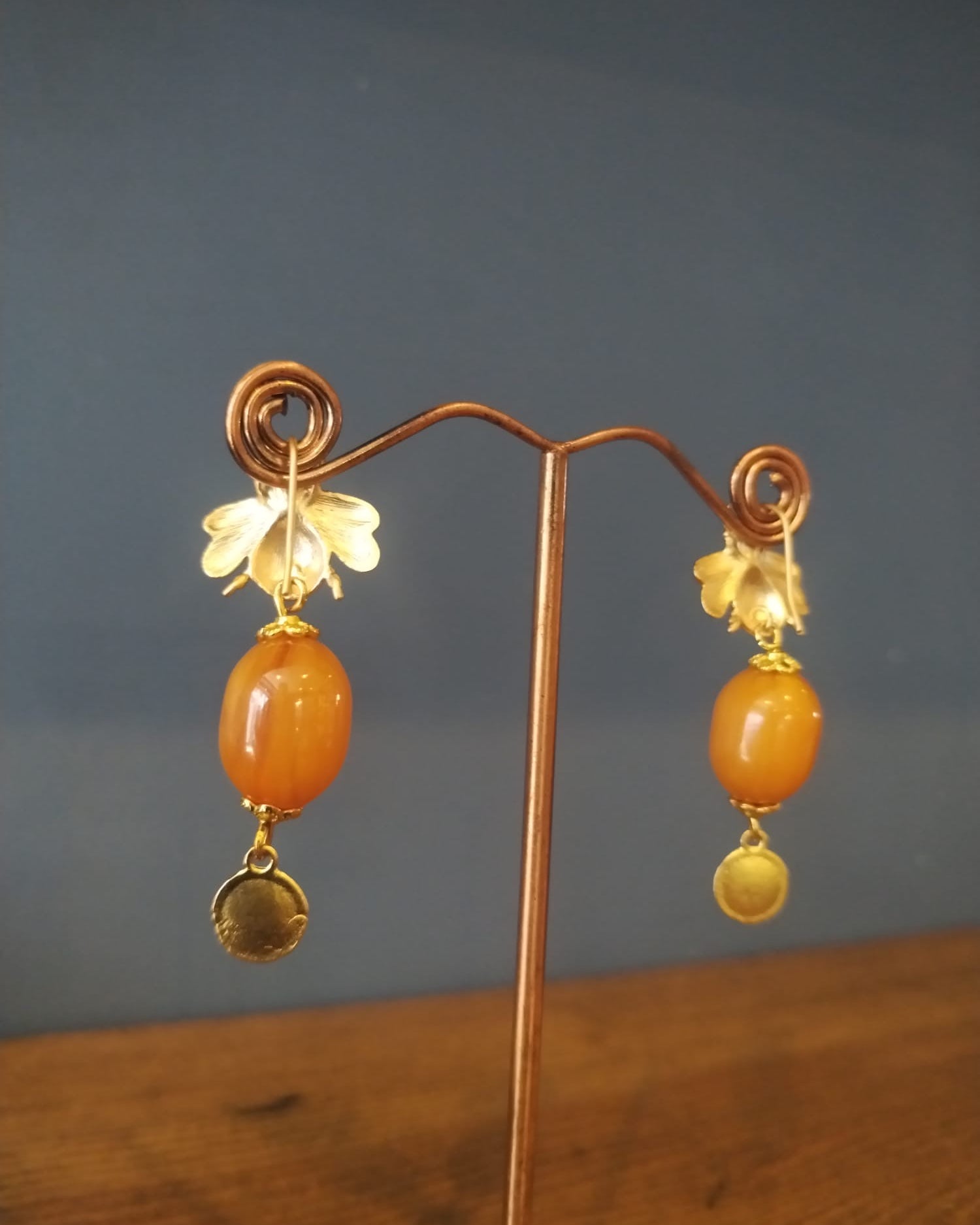 Honey Bee Drop Earrings Handmade in Bristol