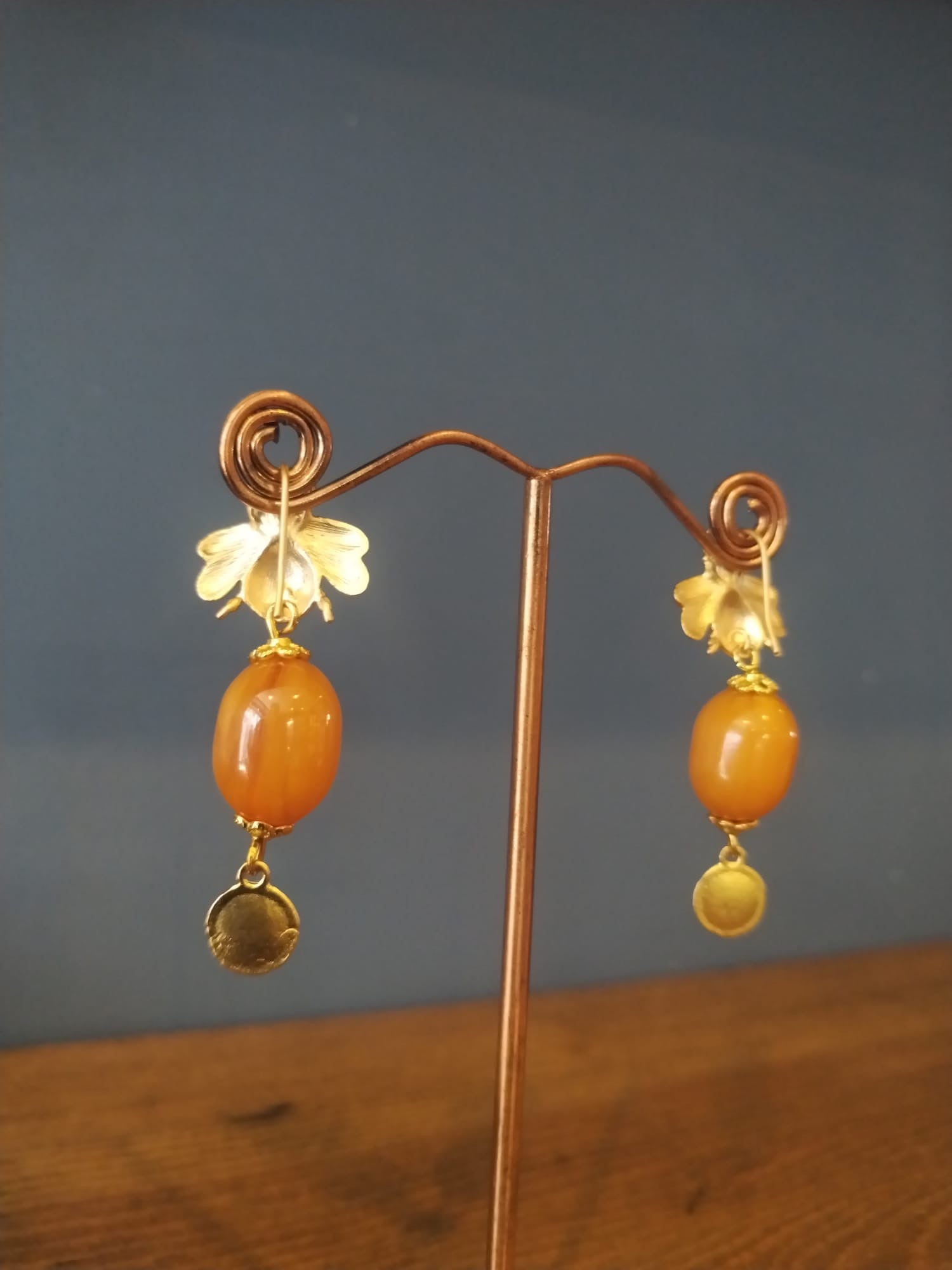 Honey Bee Drop Earrings Handmade in Bristol