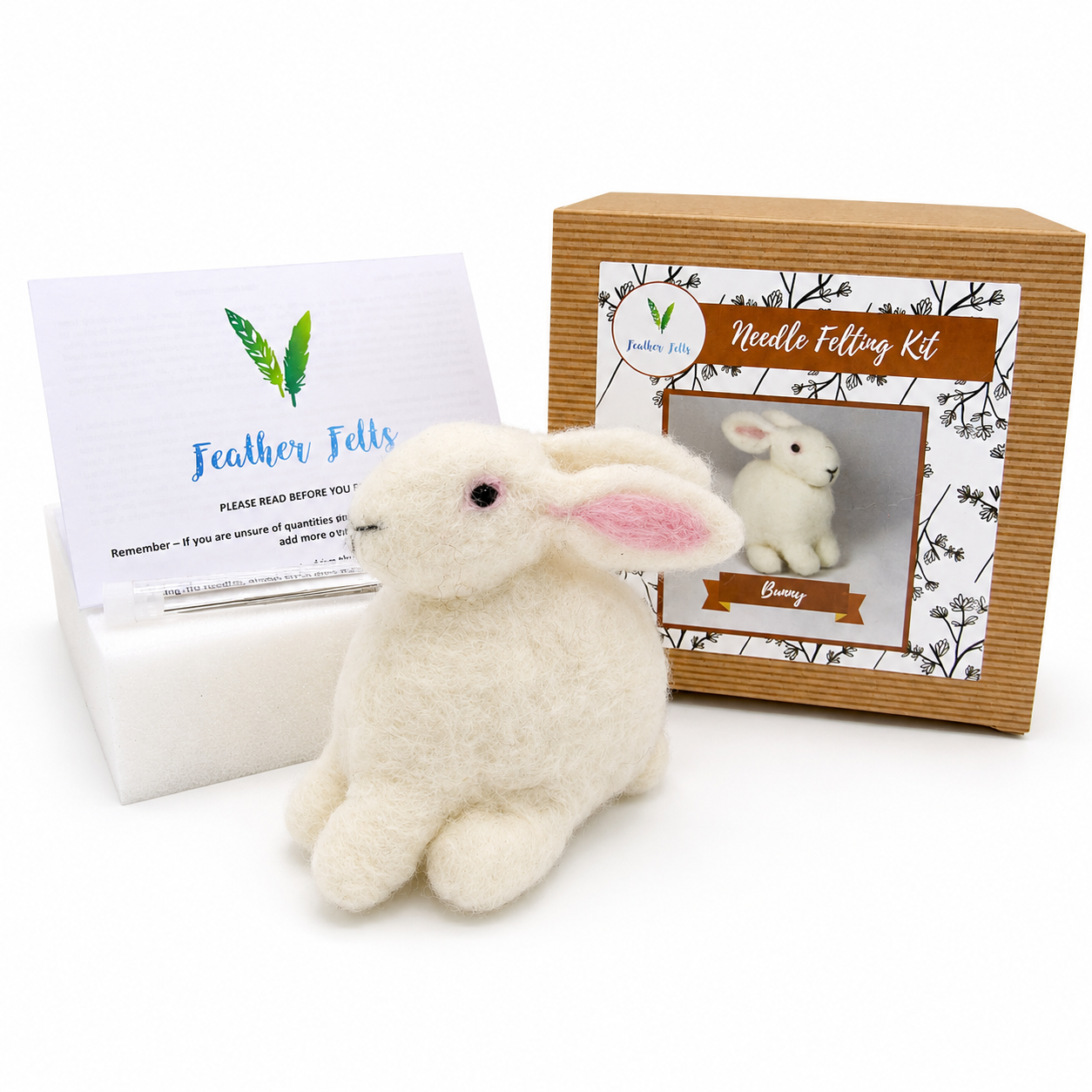 Bunny Needle Felting Kit With Foam