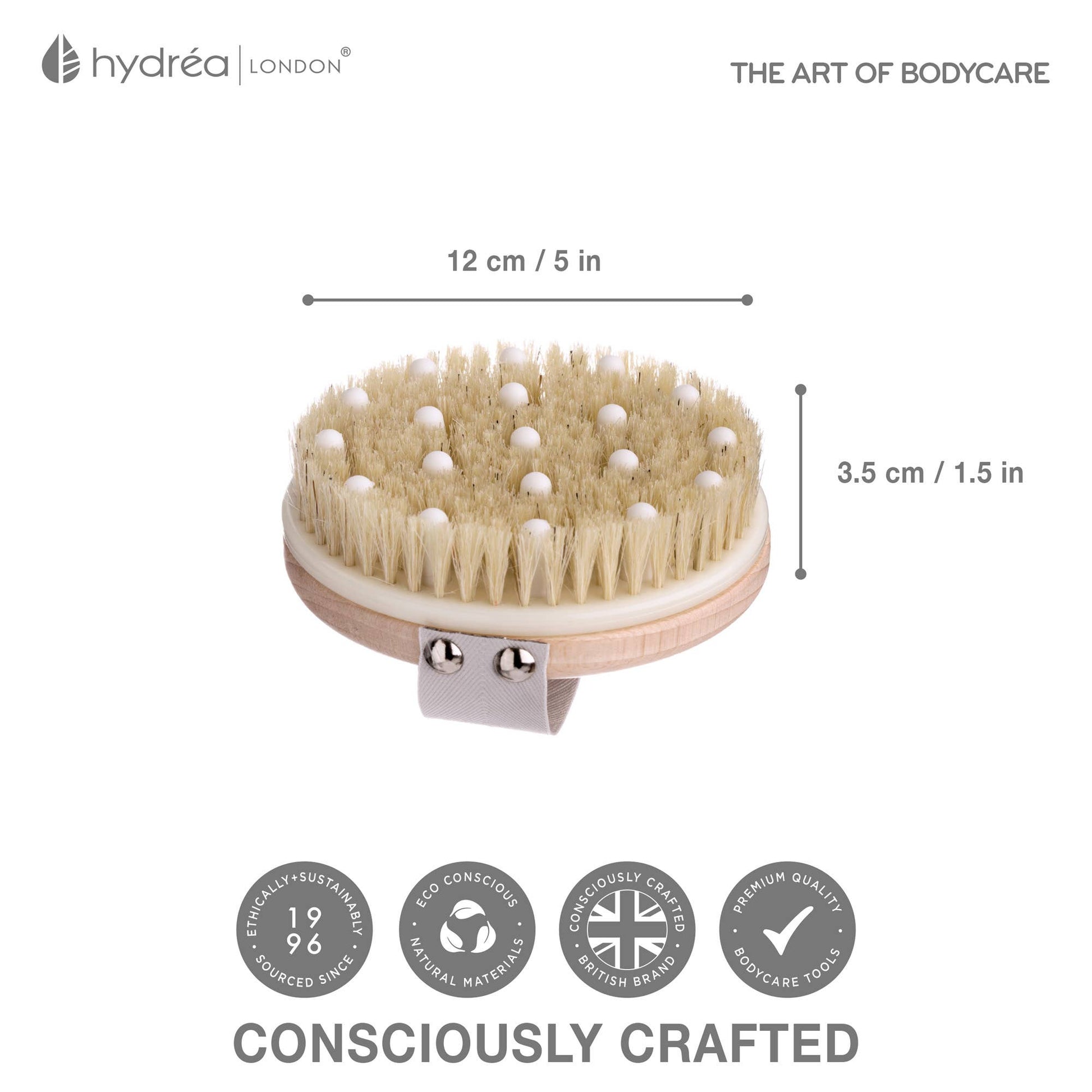Body Brush Natural Bristle FSC Beechwood with Massage Nodules
