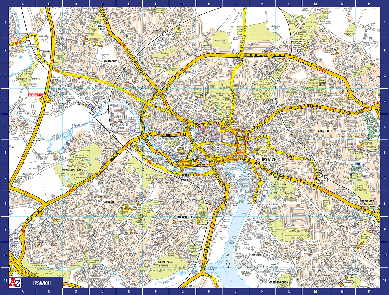 A-Z Map of Ipswich 1000 Piece Jigsaw Puzzle