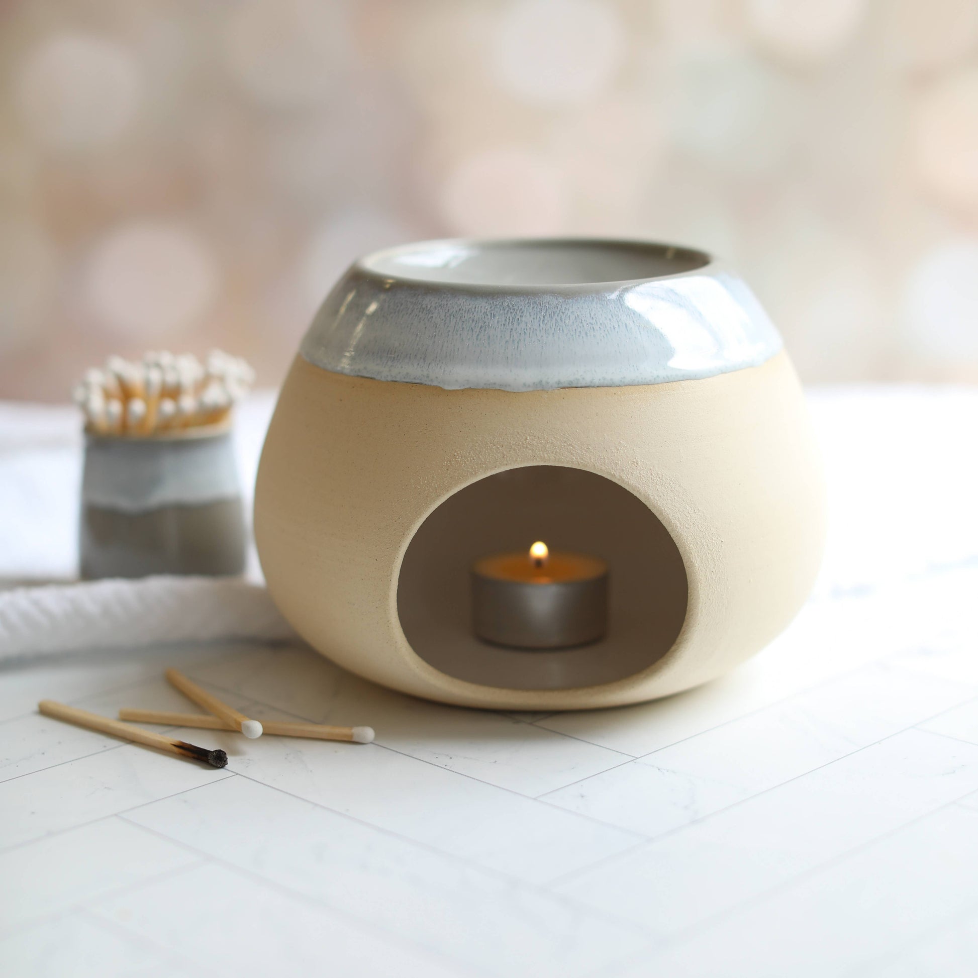 Handmade Coral Pink Ceramic Wax Melt Burner