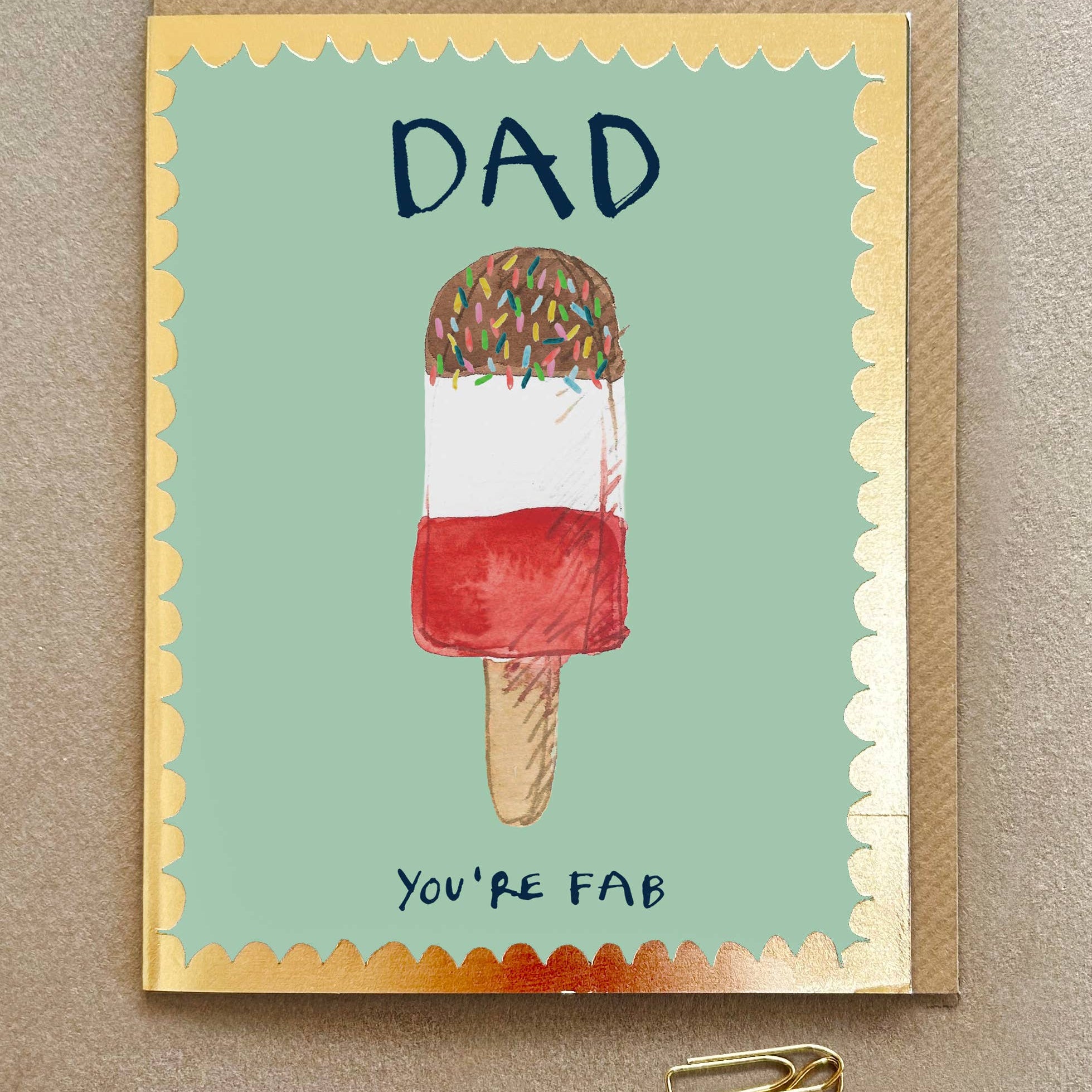 ‘Fab Dad’ Father’s Day Card – Gold Foiled Luxe Matt Card | Gala Collection UK Printed